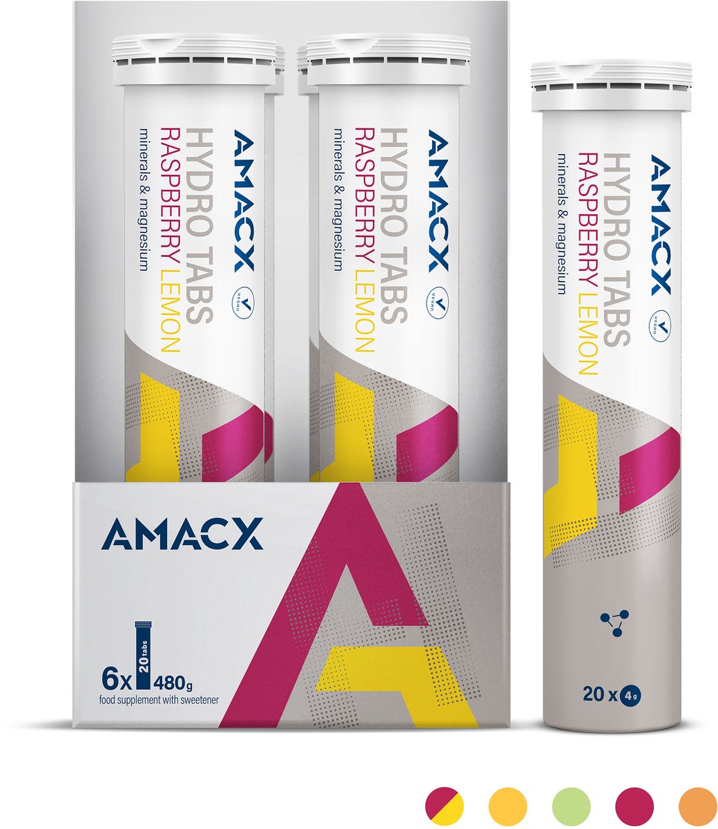 Amacx Hydro Tabs - Electrolytes - Elektrolyten - Elektrolyten Poeder - Raspberry Lemon - 6 pack - 120 tabs
