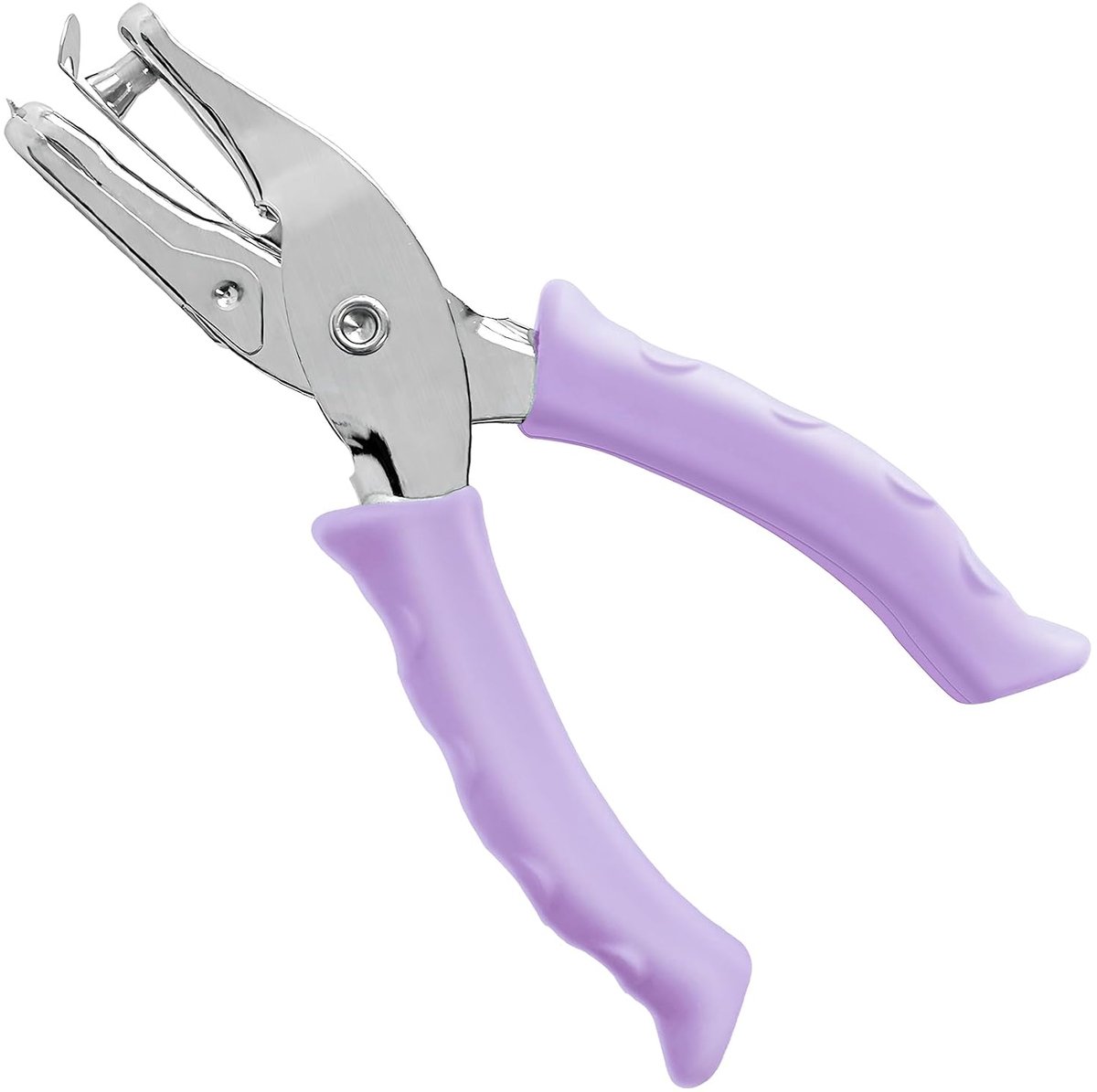 Enkelvoudige perforator - 1/4 inch (ca. 6 mm) - Geschikt voor knutselwerk - Compacte perforator met softgrip-handgreep - Ideaal voor papierknutselen thuis, op kantoor en in de klas - Paars - 1 stuk
