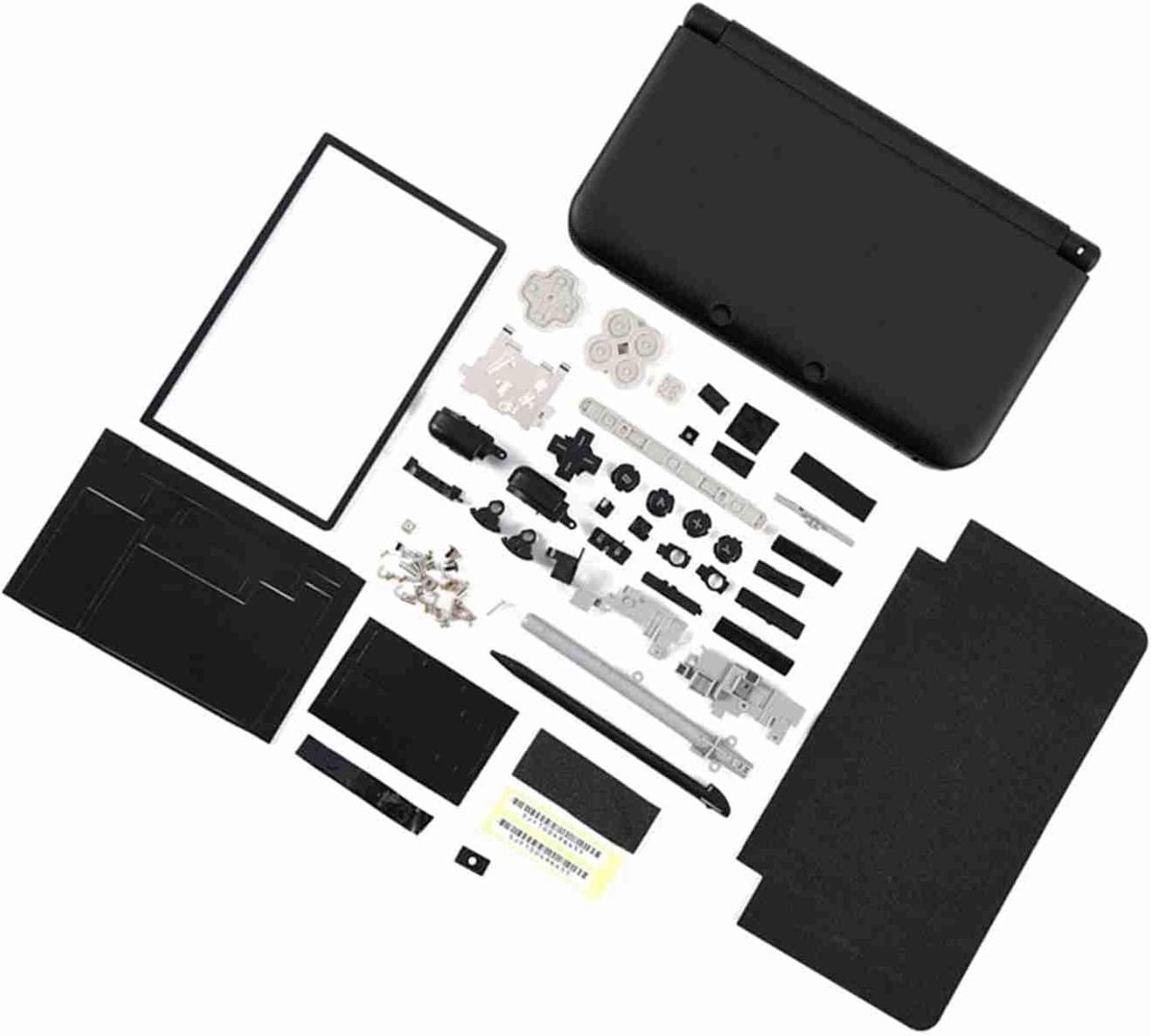 Complete Vervangingscover voor 3DS XL - Full Body Reparatie Onderdelen in Zwart, Duurzaam en Beschermend
