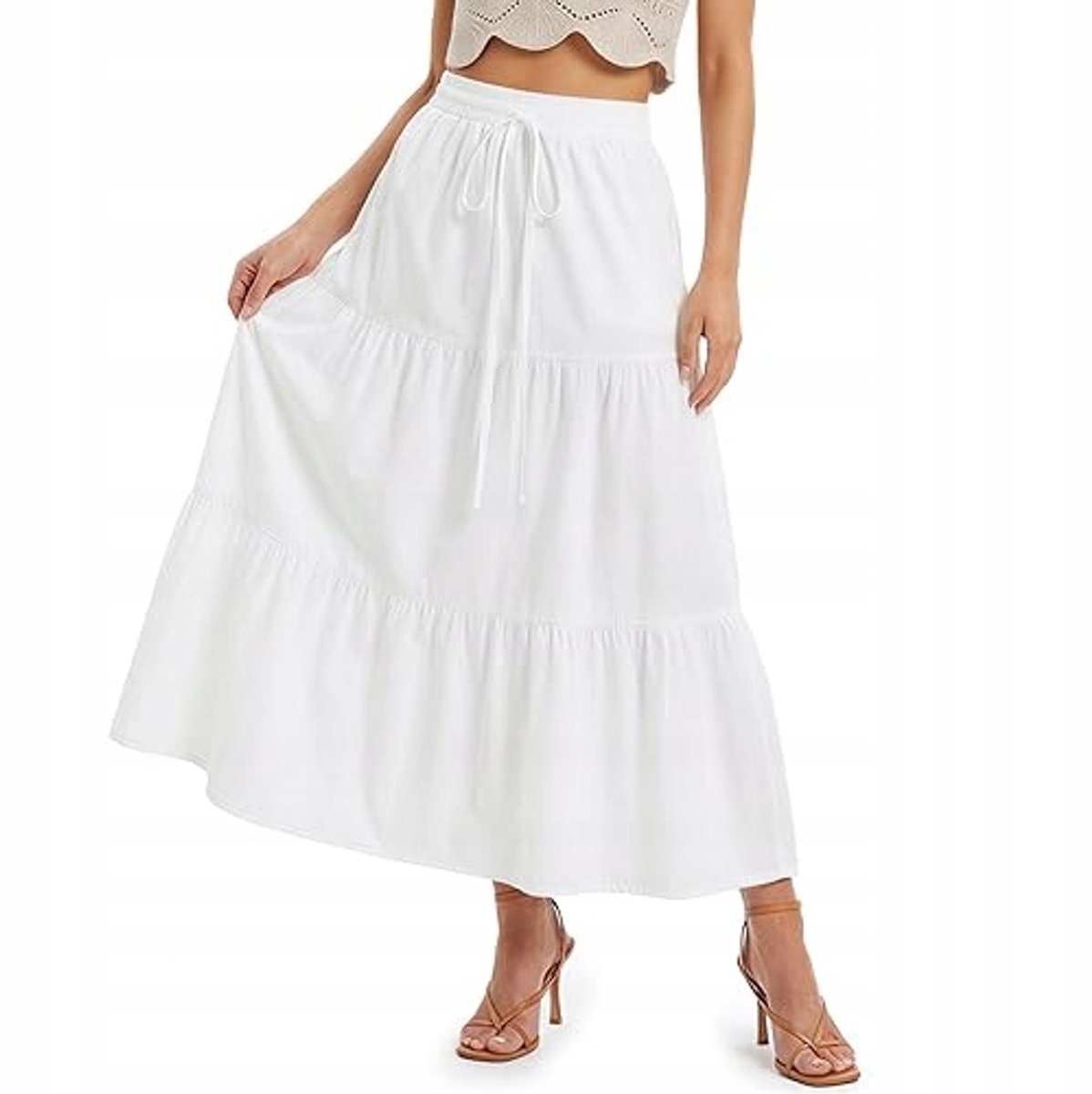 Dames Boho Maxi Rok met Volant - Zomerse Strand & Loungewear