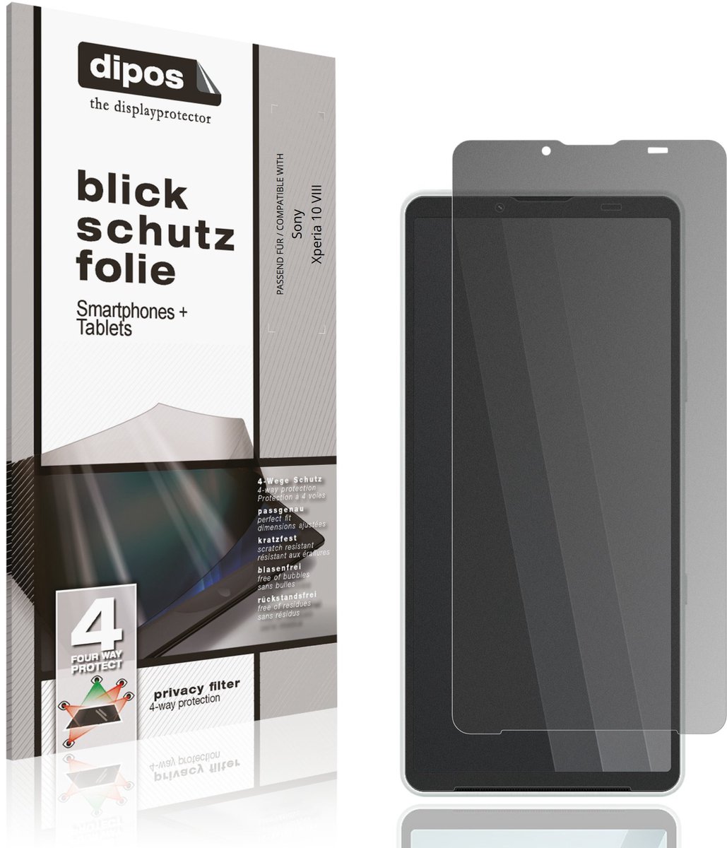 dipos – Matte Privacy Screenprotector geschikt voor Sony Xperia 10 VIII | Anti-Spy Beschermfolie