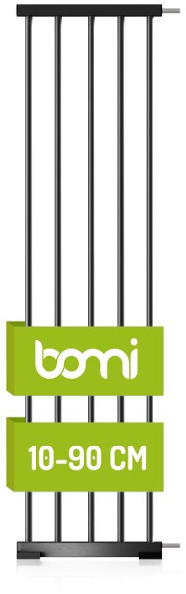 BOMI Verbreding voor Traphekje | 30 cm | Zwart | Voor Merle & Mira Flatstep | Uitbreiding Safety Gate | Montage Zonder Gereedschap | EN 1930 | Veilig voor Kind & Hond