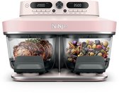 Ninja CRISPi DualZone Glazen Airfryer met 2 manden, 8 kookfuncties, Kook twee gerechten tegelijkertijd, PFAS-vrije glazen schalen, Inclusief deksels - Rosékwarts - DD102EUPK1