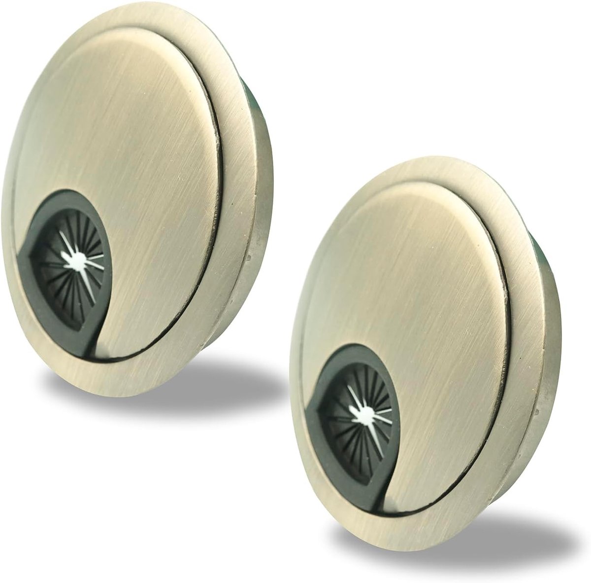Set van 2 Kabeldoorvoeren van 60mm, Ronde Grommets voor Bureau, Kabelbeheer en Tafelaccessoires voor Thuis en Kantoor