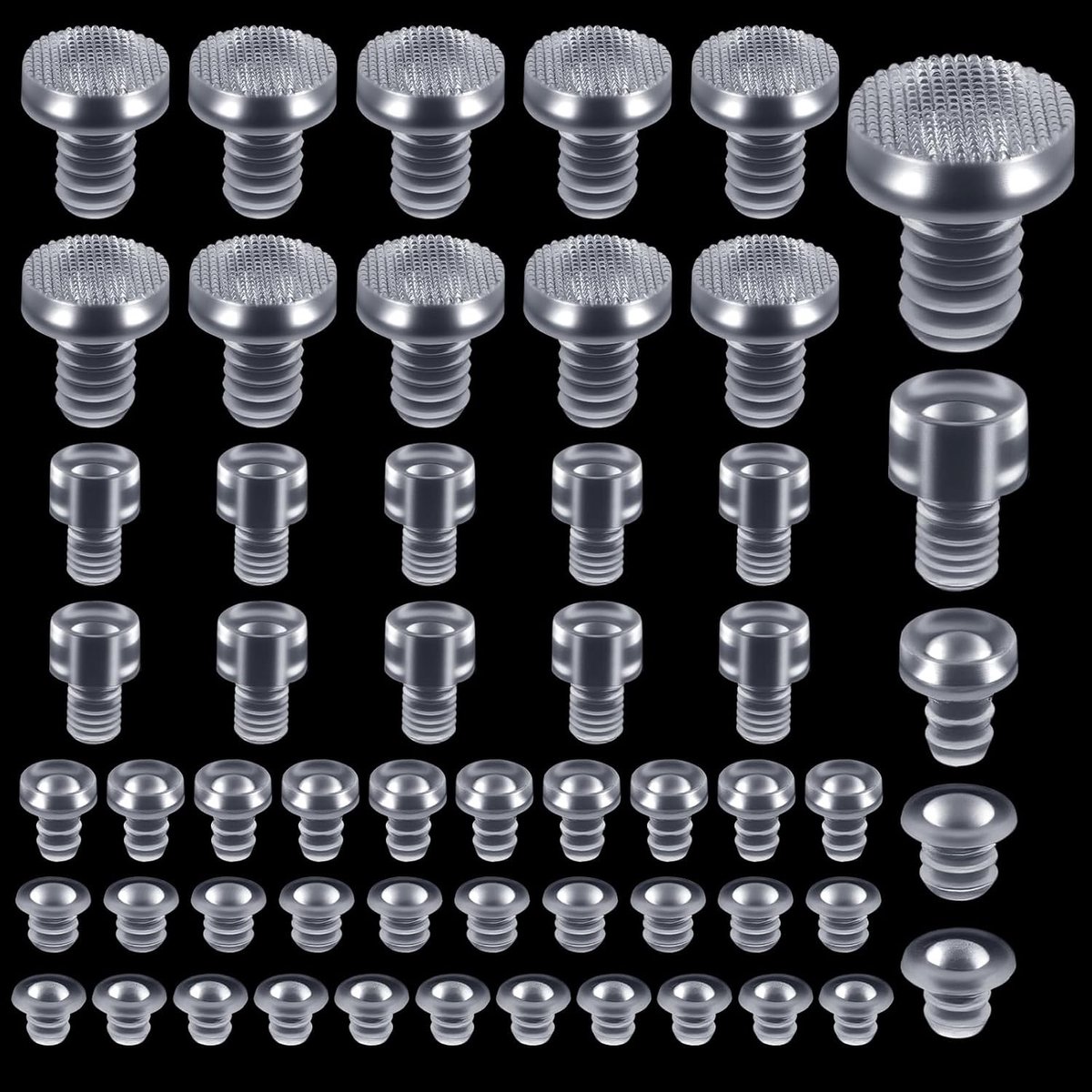 50 Stuks Transparante Rubber Buffers in 5 Maten - Silicone Noppen voor Glasplaten, Meubels en Deuren tegen Stoten