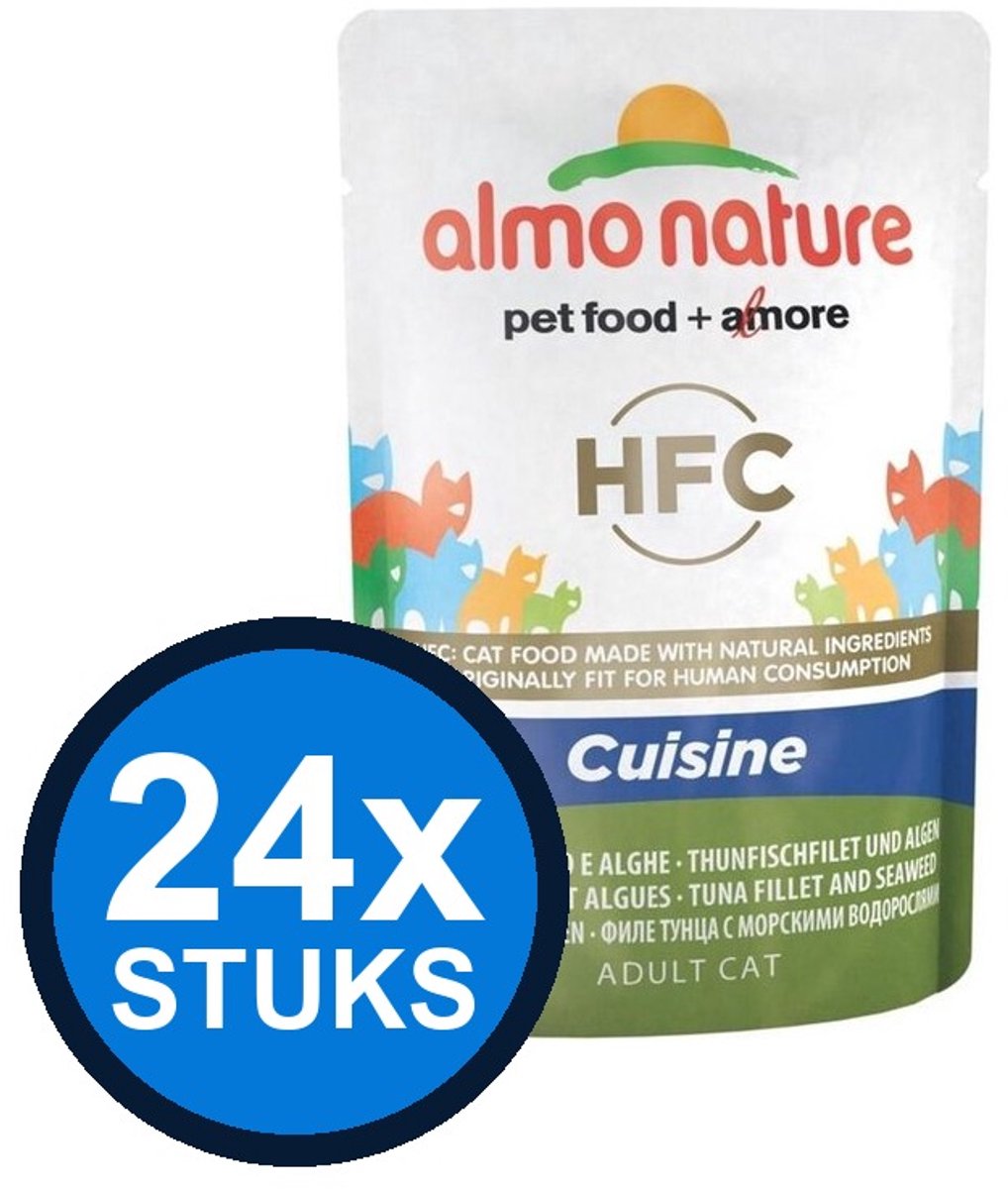 24x Almo Nature HFC - Tonijnfilet & Algen - Kattenvoer Maaltijdzakje - 55g