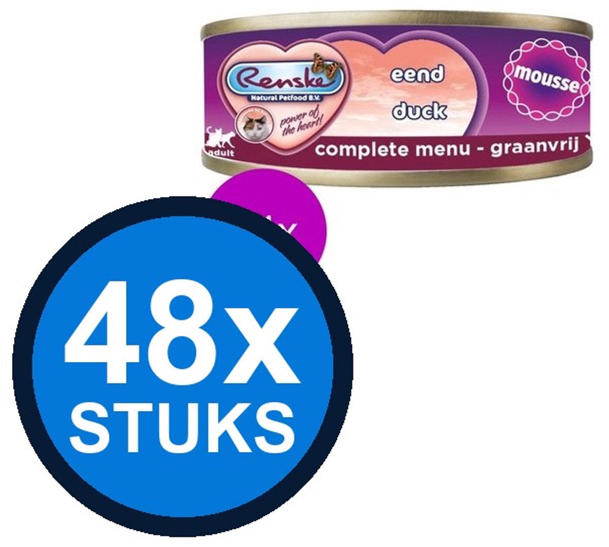 48x Renske vers kat mousse eend 70gr