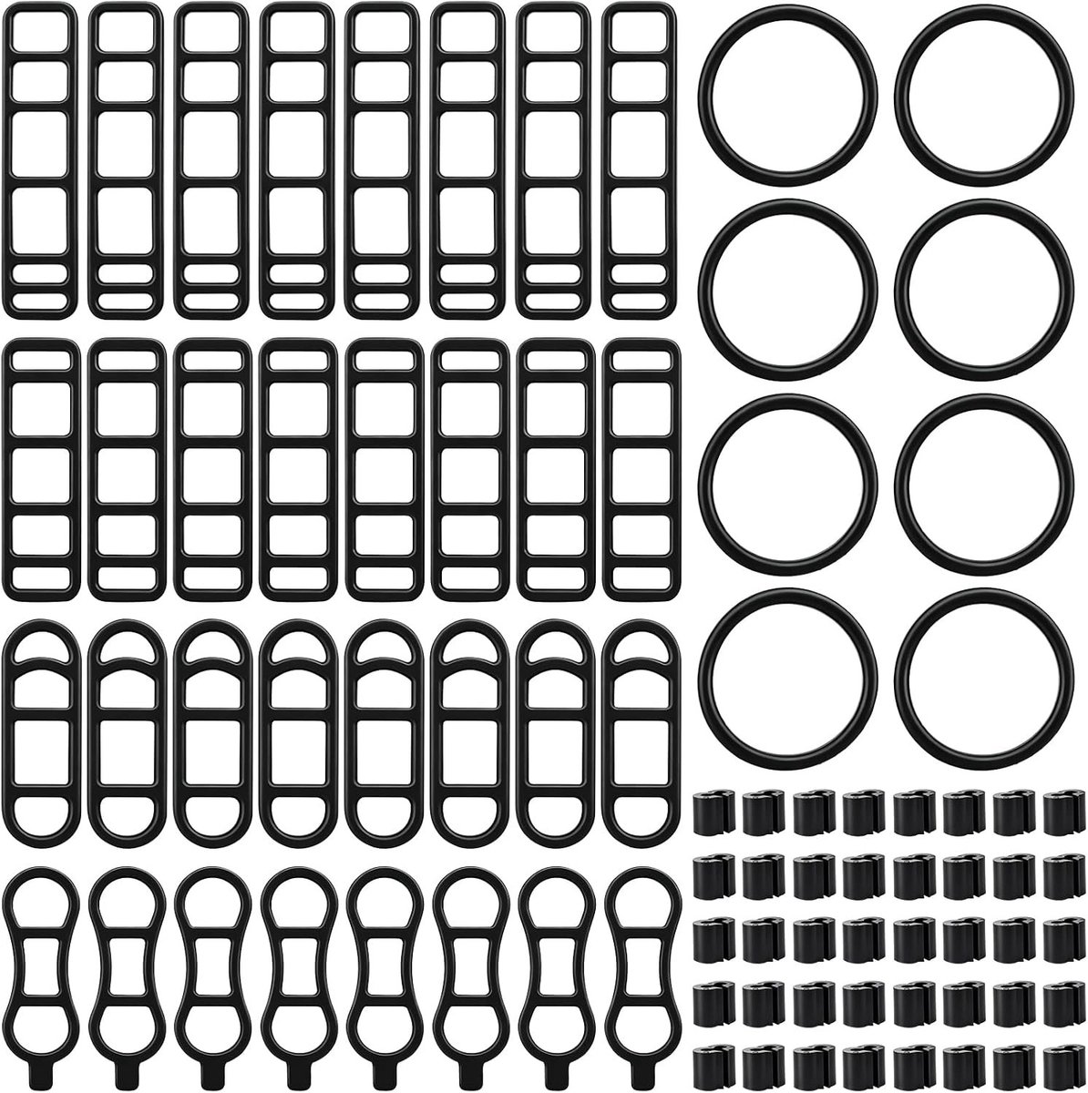 Verstelbare rubberen ringen voor fietsverlichting, 40 stuks, silicone handvat en bevestigingssystemen voor veilig gebruik van fietslampen en accessoires