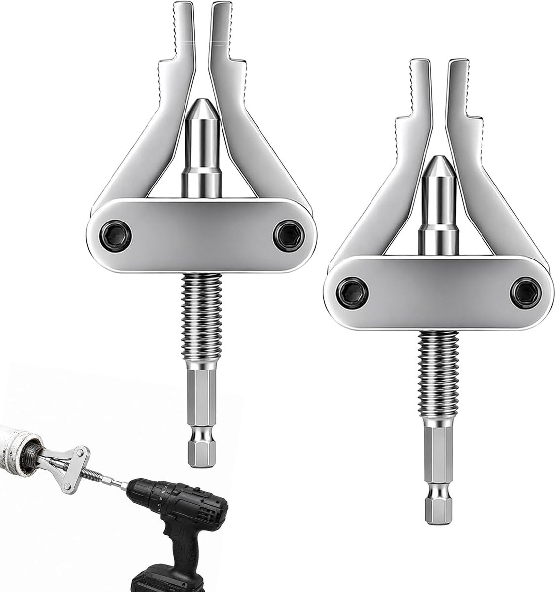Gereedschap voor het verwijderen van gebroken buizen, buisdraadtrekker voor 1/2", 3/4" en 1" maten, 2 stuks