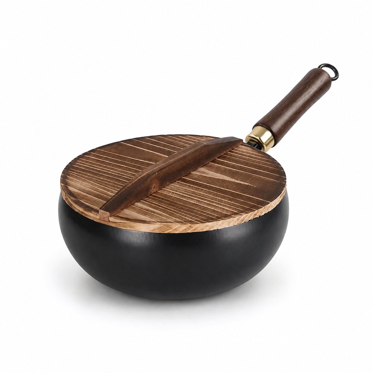 UrbanSelect Wokpan - 24cm - Incl. Deksel - Gas & Inductie - Zonder Chemische Coating - Diepe panvorm - Zwart
