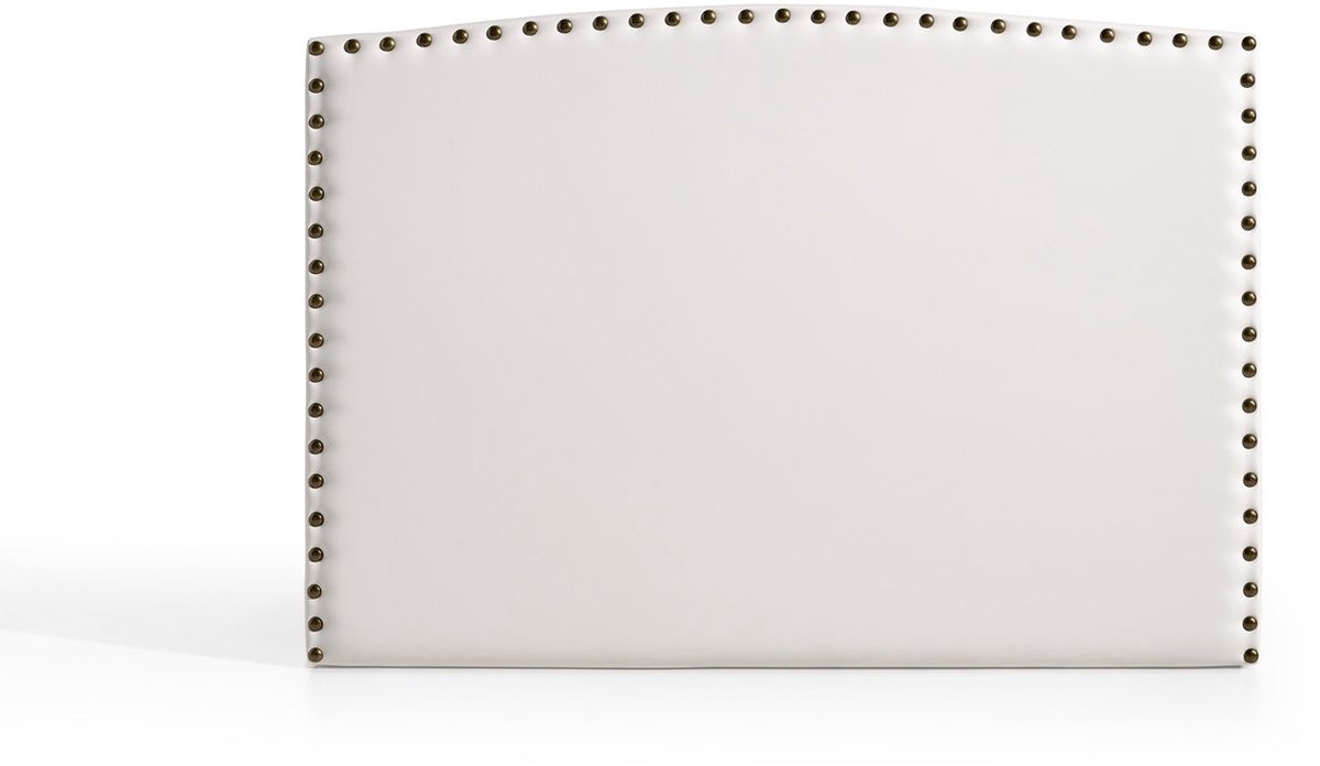 Amber hoofdbord voor bed van 160 van wit kunstleer 165x115x8. Matris