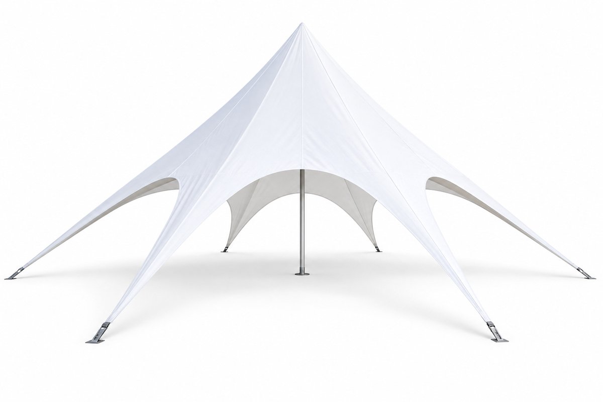 Ambisphere Stertent 12m – Star Tent & Feesttent – 320 g/m² Polyester – Waterdicht – Brandvertragend – Wit