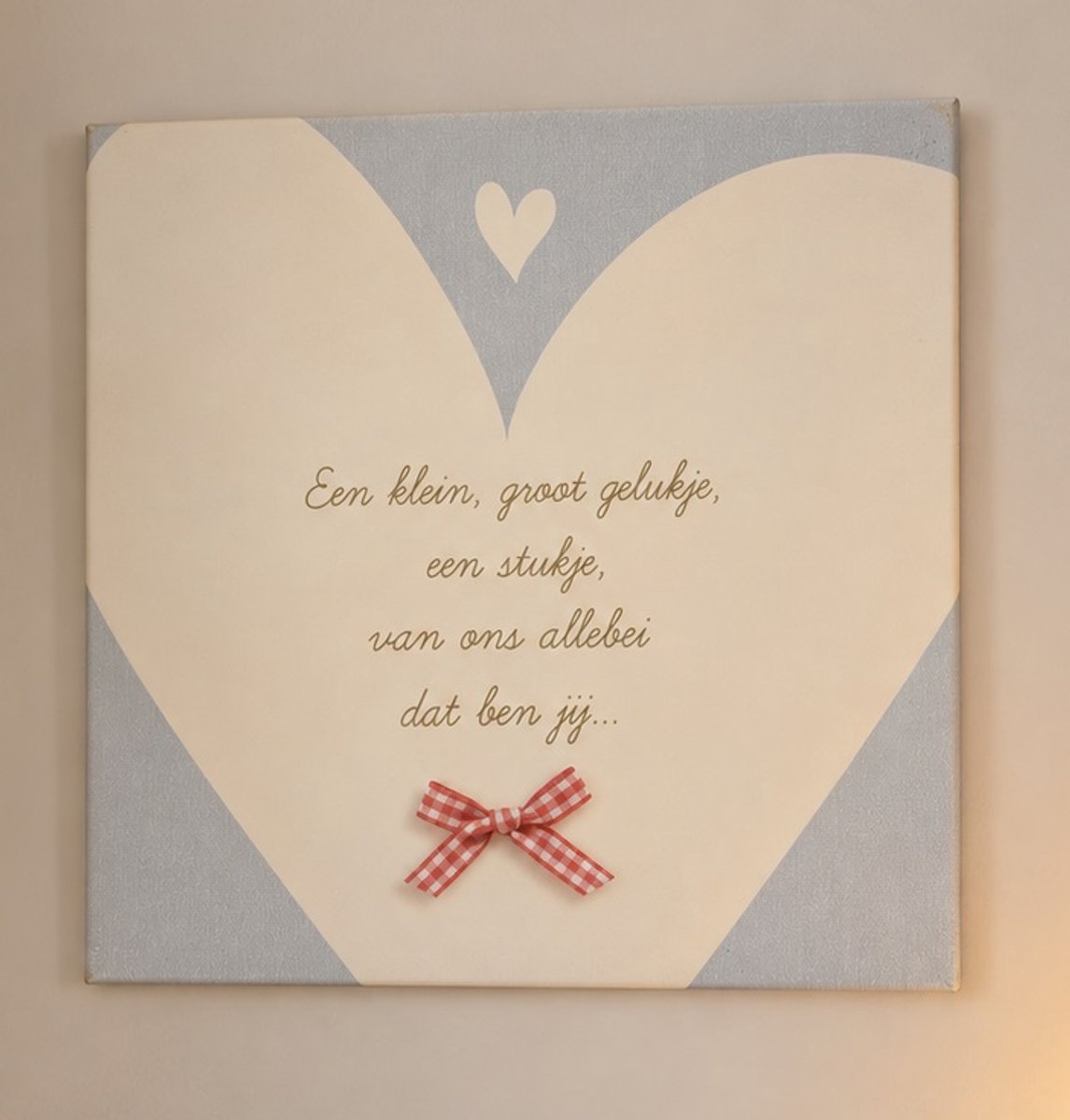 ZoeZo Design - schilderij - canvas - baby - kind - kinderkamer - babykamer - geboortecadeau - 40 x 40 cm - met spreuk - wit - blauw - hart