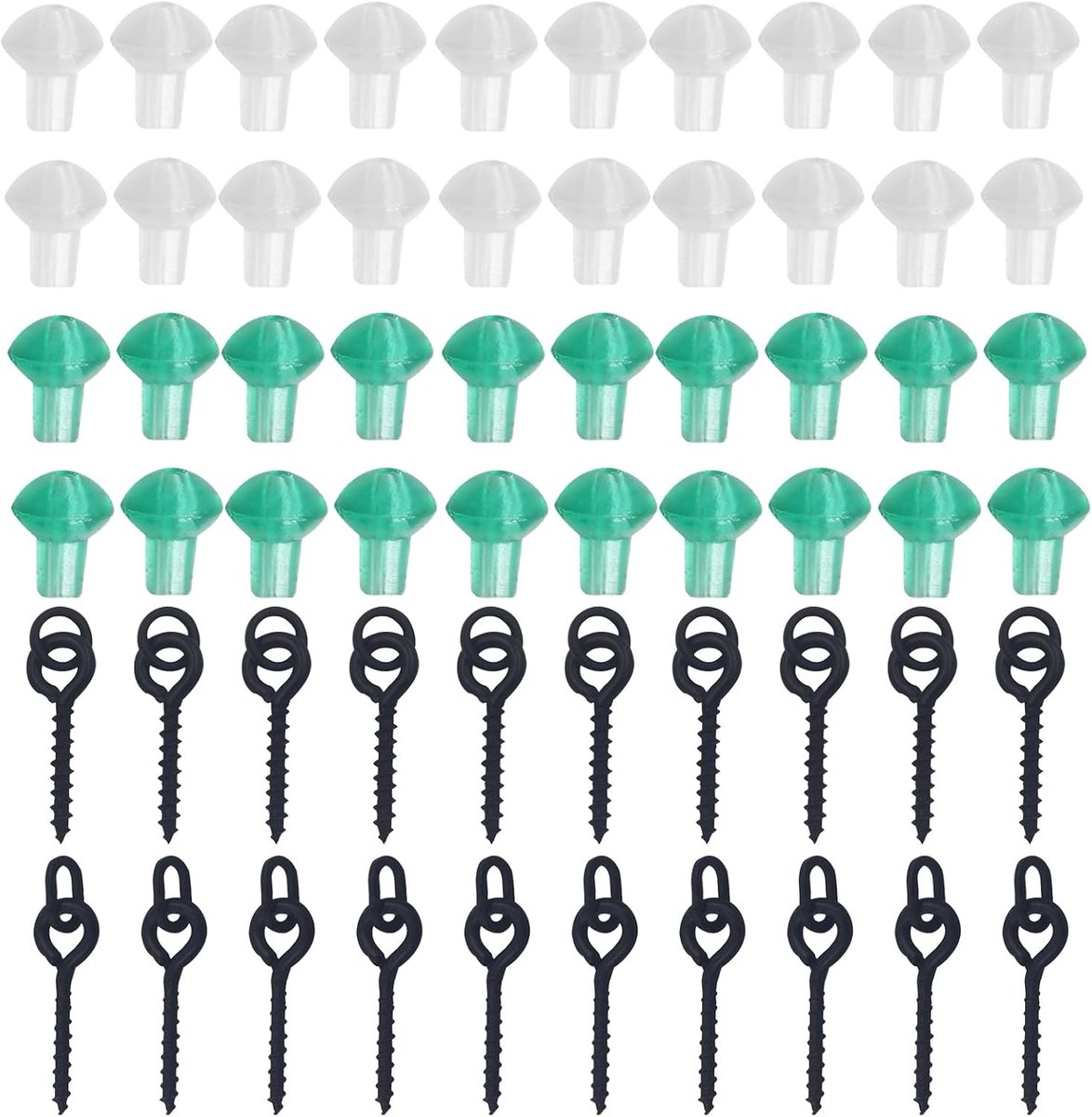 20 Stuks Boilieschroeven en Haakstoppers voor Karpervissen, Duurzame Bait Ringen en Hair Rig Accessoires