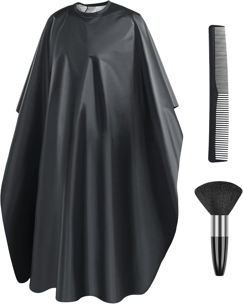 Nylon kappersschort met nekwasborstel, haarcap en kam - salonaccessoires voor haarstyling en kapperswerk