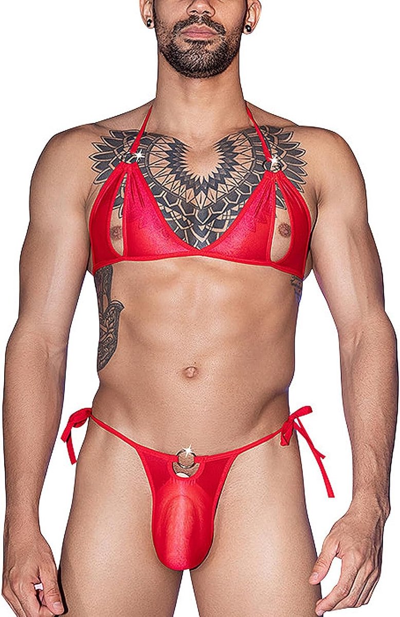 Sexy Lingerie Set voor Mannen, Sissy Bra en Thong, Crossdresser Ondergoed, G-String, Nachtkleding, Feestoutfit met Verstelbare Bandjes