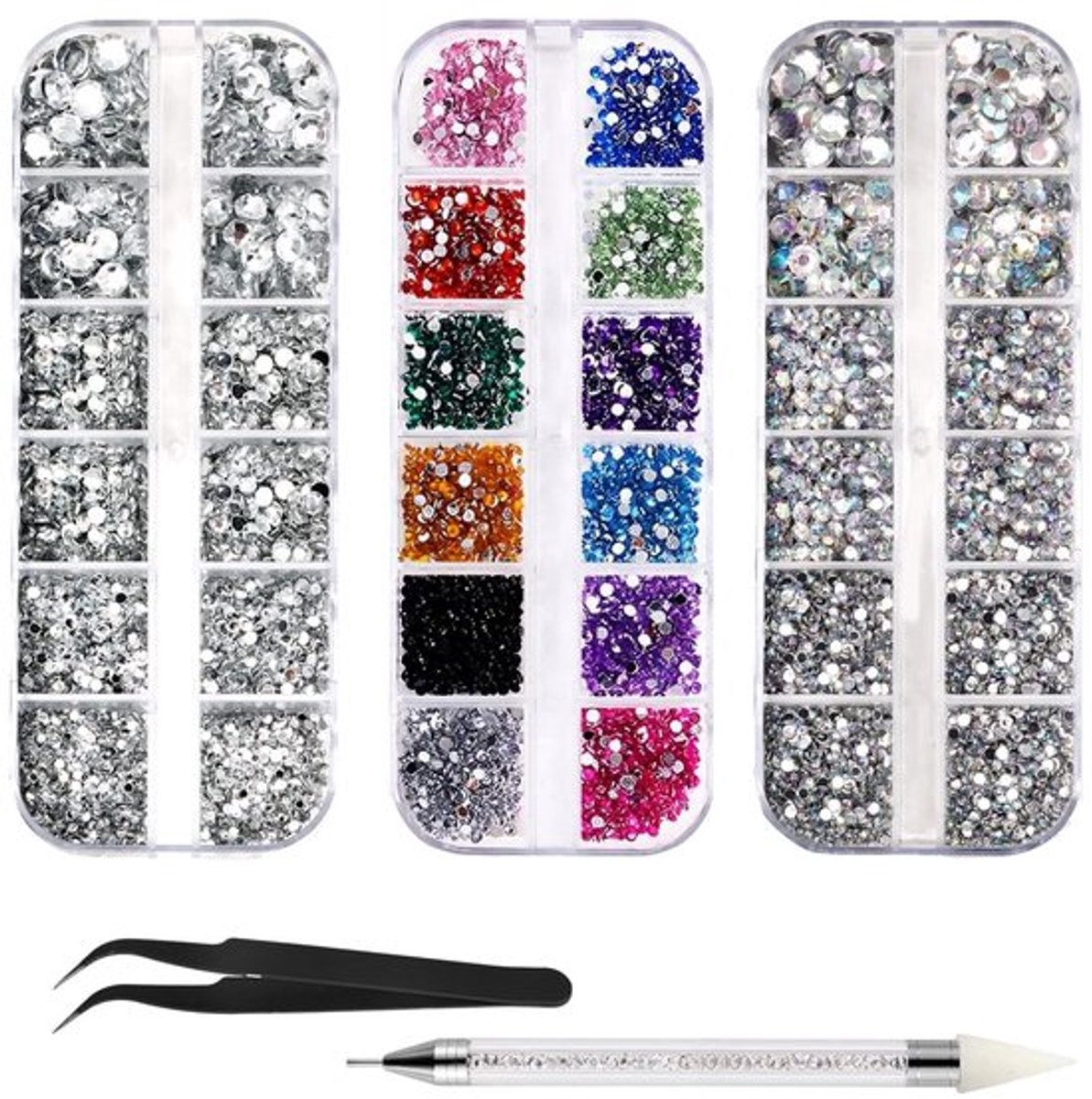 Dailygoods- Nail Art Steentjes 4600 Stuks - Gemengde Strass Steentjes