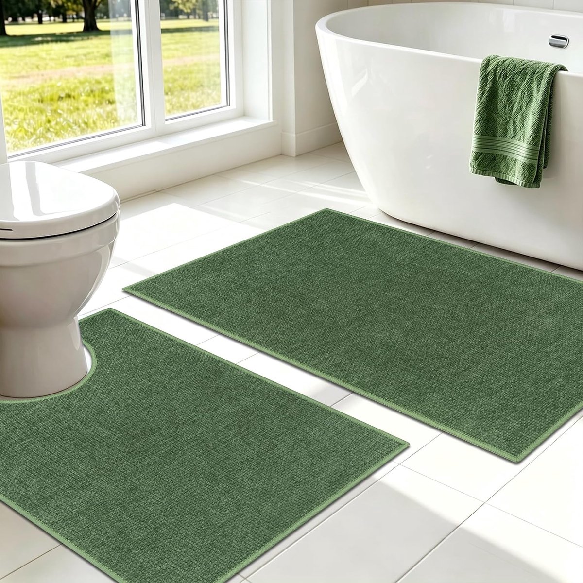 Toiletmat - Set van 2 - Antislip - Machinewasbaar