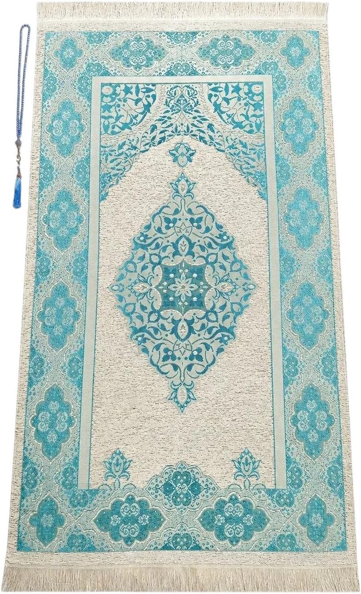 Gebedskleed - Chenille - Modern - Machinewasbaar - Turquoise