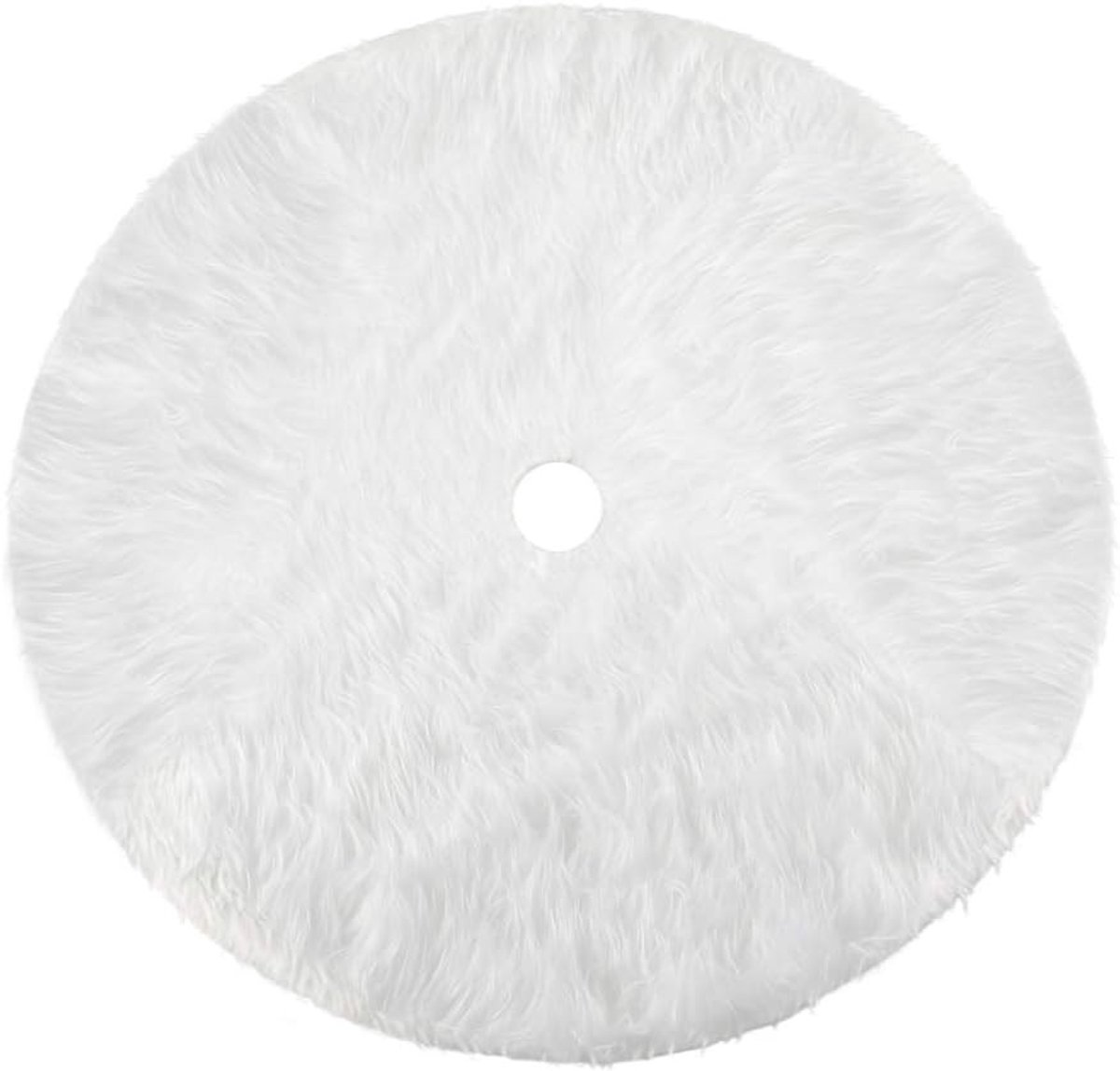 Kerstboomrok 79 cm Rond Sneeuwvlok Wit Pluche Dekking voor Kerstboomdecoratie en Vloerdecoratie, Perfect voor de Feestdagen