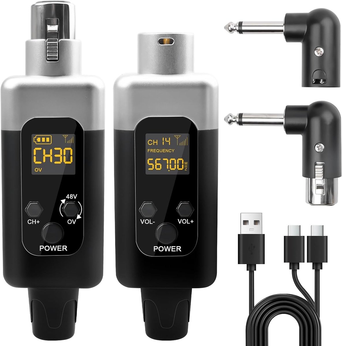 Draadloze Microfoon Transmitter en Ontvanger, Draagbare Adapter voor Dynamische en Condensatormicrofoons, Ideaal voor Podium en Lezingen