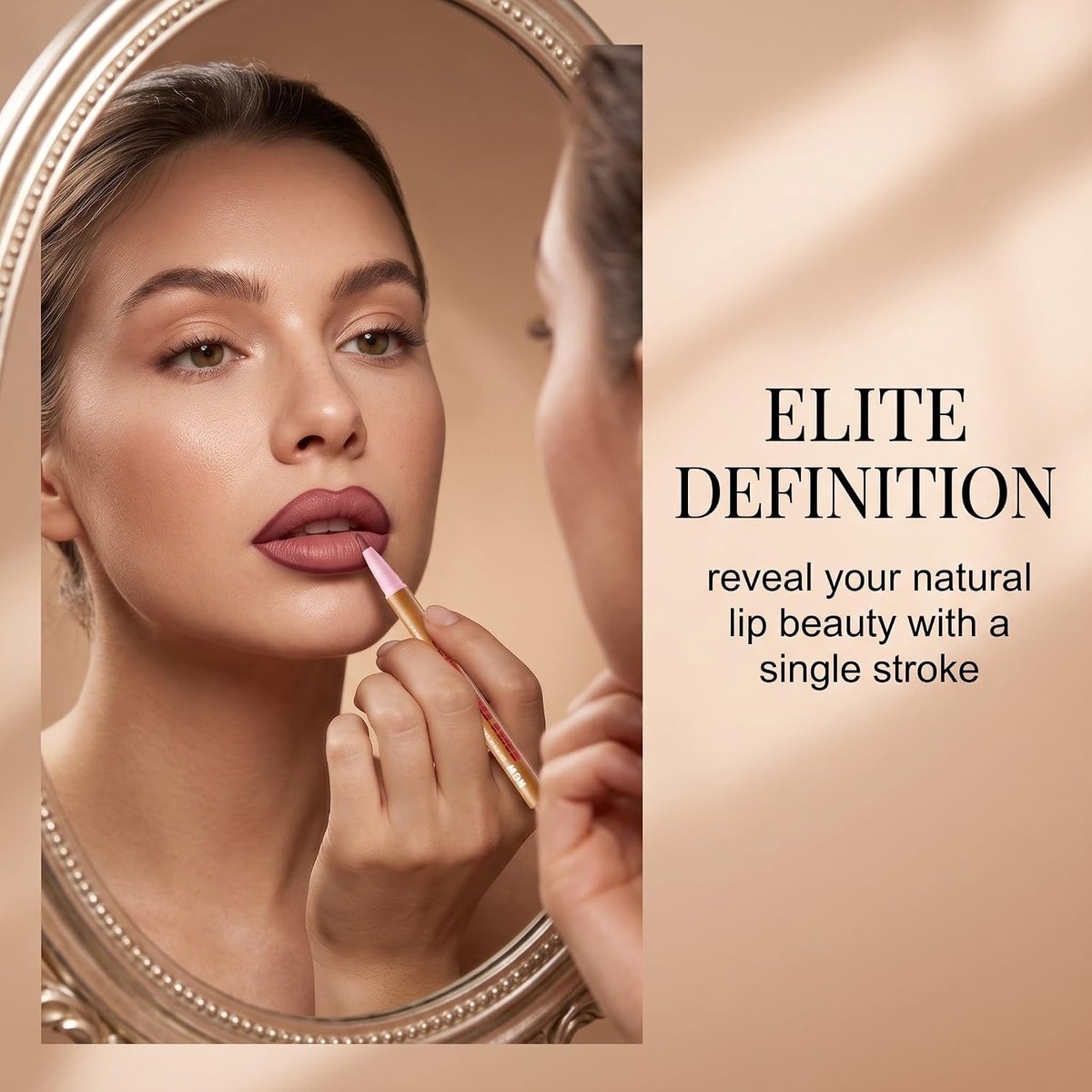 Waterdichte en veegvaste lipliner pen voor langdurige definitie - Ultrafijne punt voor nauwkeurige contouren - Matte afwerking in Natural Mauve Nude - Perfect voor een strakke lipcontour en langdurige kleur.