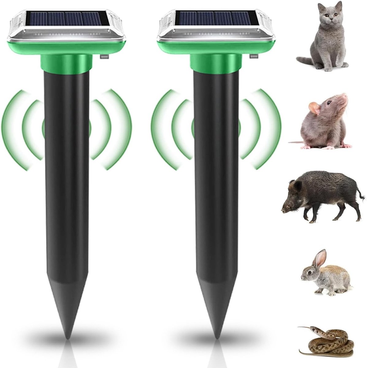 Set van 2 Ultrasone Ongediertebestrijders voor Mollen en Vole - Effectieve Mollenbestrijding in de Tuin met Milieuvriendelijke Technologie