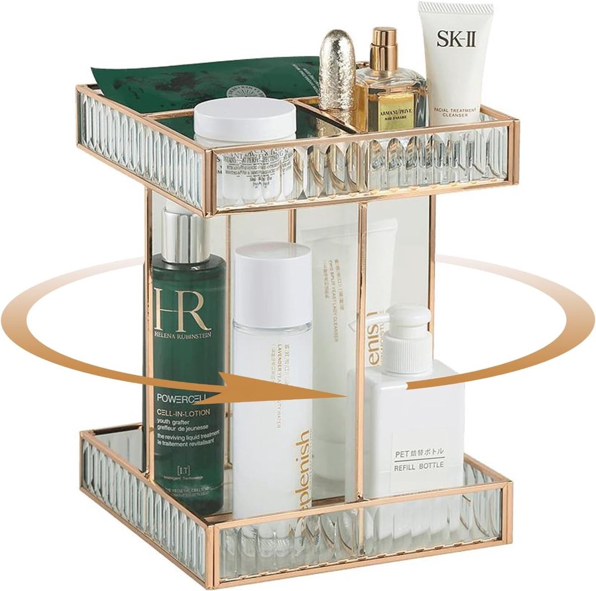 Ruim 360° Draaiende Cosmetica Organizer met Grote Capaciteit voor Make-up, Slaapkamer en Badkamer