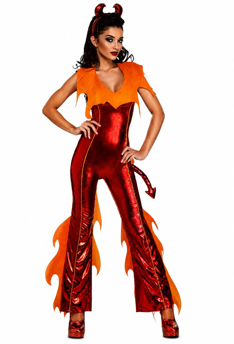 Smiffys - Halloween - Serious Fun - Red Devil Flame Suit - Maat M