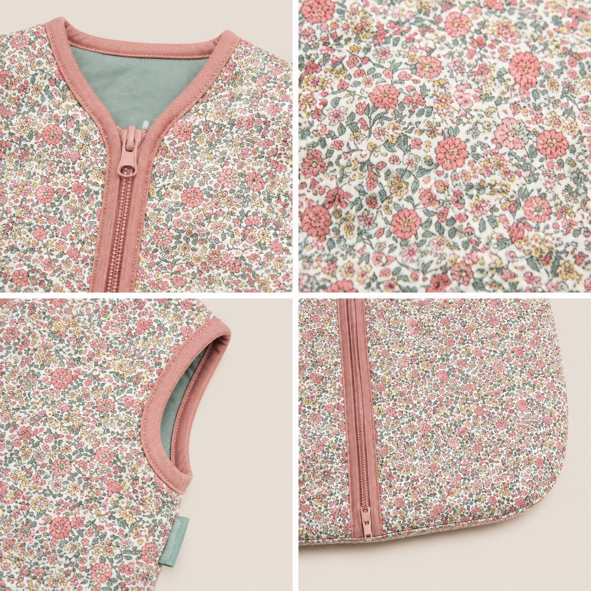 Babyslaapzak TOG 1.0 – Katoenen Baby Slaapzak - Mille Fleurs – Licht Gewatteerd – Tussenseizoen – Zacht & Comfortabel voor 0-6 maanden