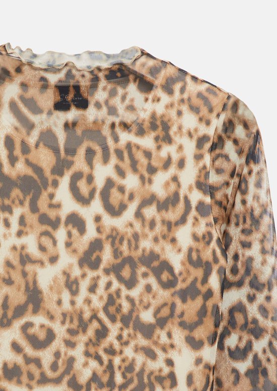 s.Oliver - female - Mesh-shirt met lange mouwen en luipaardprint