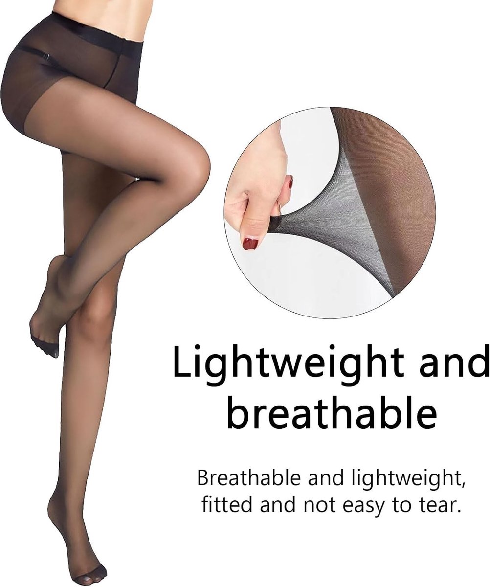 Dames Transparante Scheurbestendige Panty met Comfortabele Taille en Antislip Grip voor Optimale Pasvorm