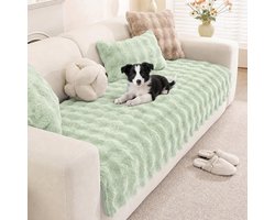 Royhom pluche bankhoes voor L-vormige hoekbank, groen, 90 x 210 cm, 1 stuk