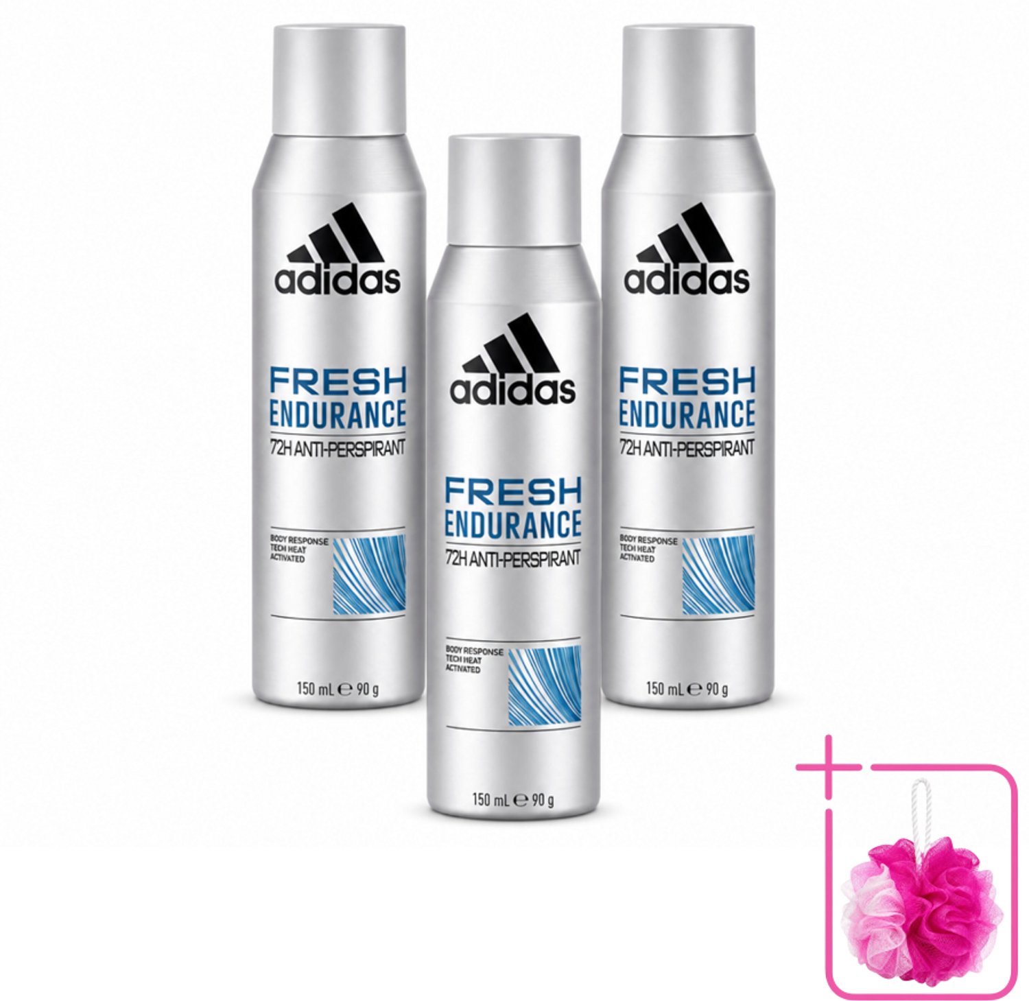 3 x Adidas – Deodorant Spray – Fresh Endurance – 150 ml - Bulkverpakking - 72 uur bescherming - Zweetbehandeling
