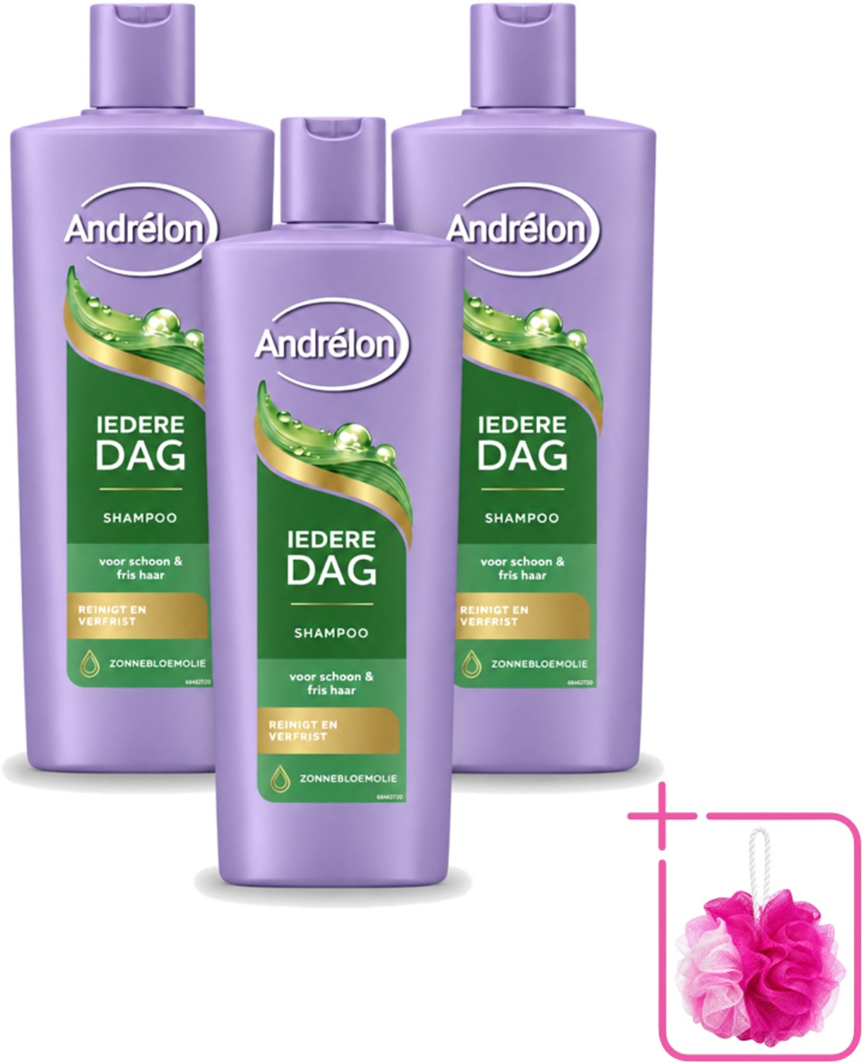 3 x Andrélon – Shampoo – Iedere Dag – 400 ml - Bulkverpakking - Dagelijks haar wassen - Douchemop - Fris haar