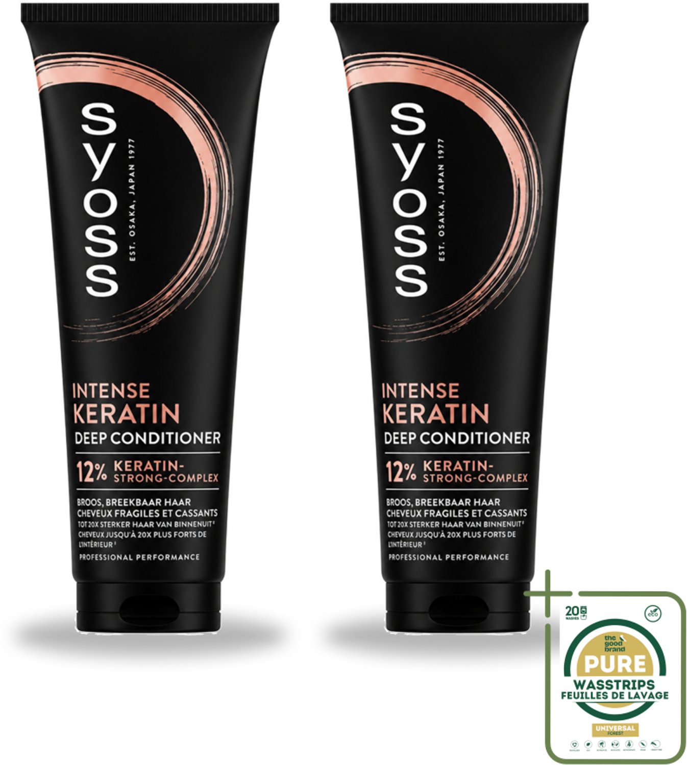 2 x Syoss - Keratin Conditioner - 250 ml - Wasstrips - Keratine Conditioner - Haarverzorging - Sterke Haar - Gezond Haar - Breekbaar Haar