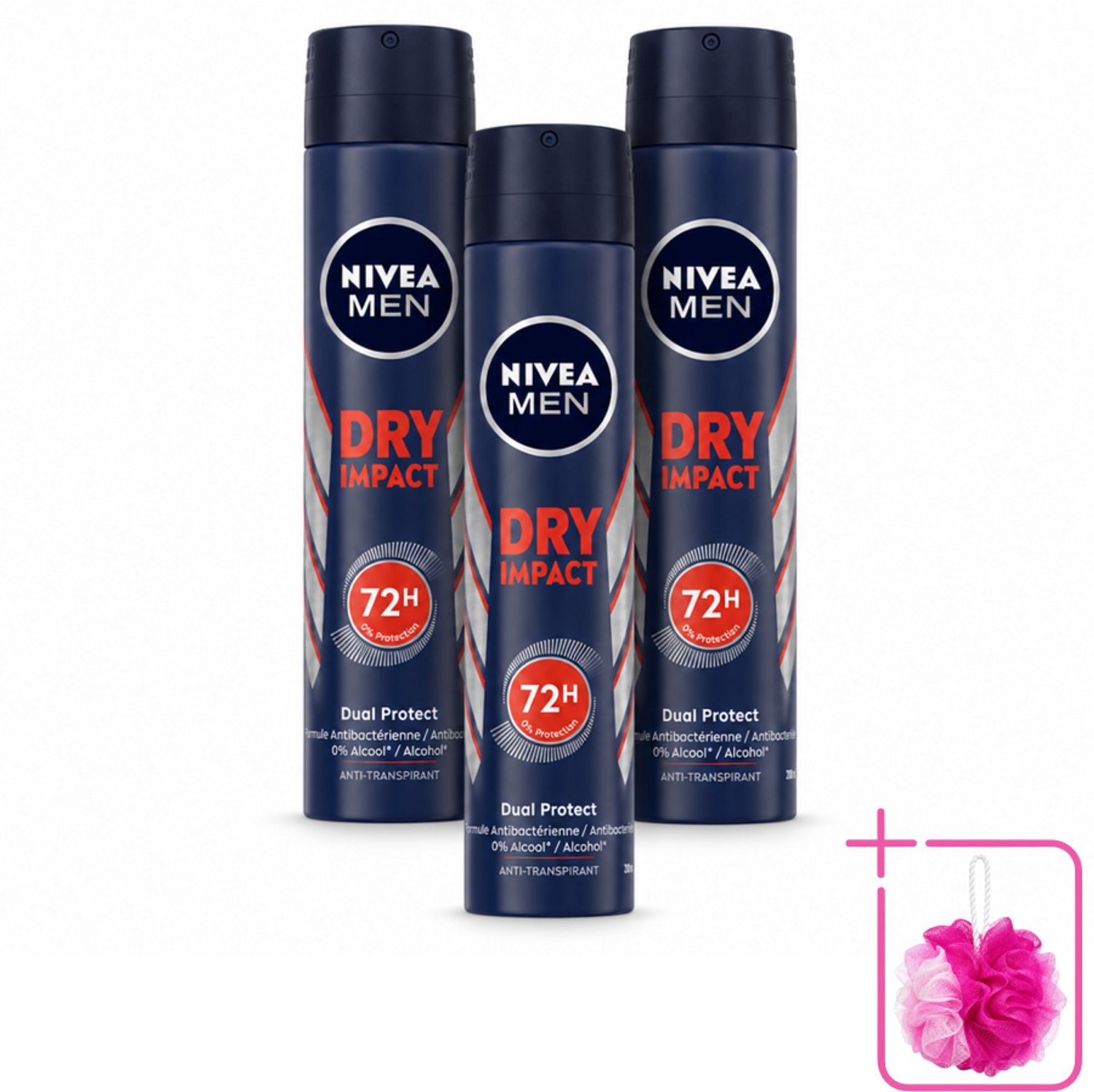 3 x NIVEA MEN – Anti-transpirant spray – Dry Impact – 200 ml - Bulkverpakking - Anti-transpirant spray - Zweet en geur
