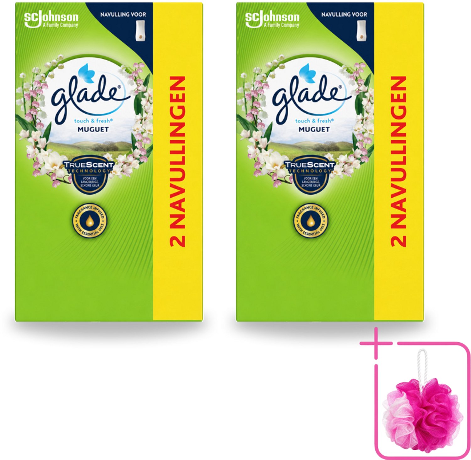 2 x Glade - Touch & Fresh Navulling - Lelietje-van-dalen - 2 × 10 ml - Bulkverpakking - Navulling Muguet - Douchemop - Glade Touch & Fresh
