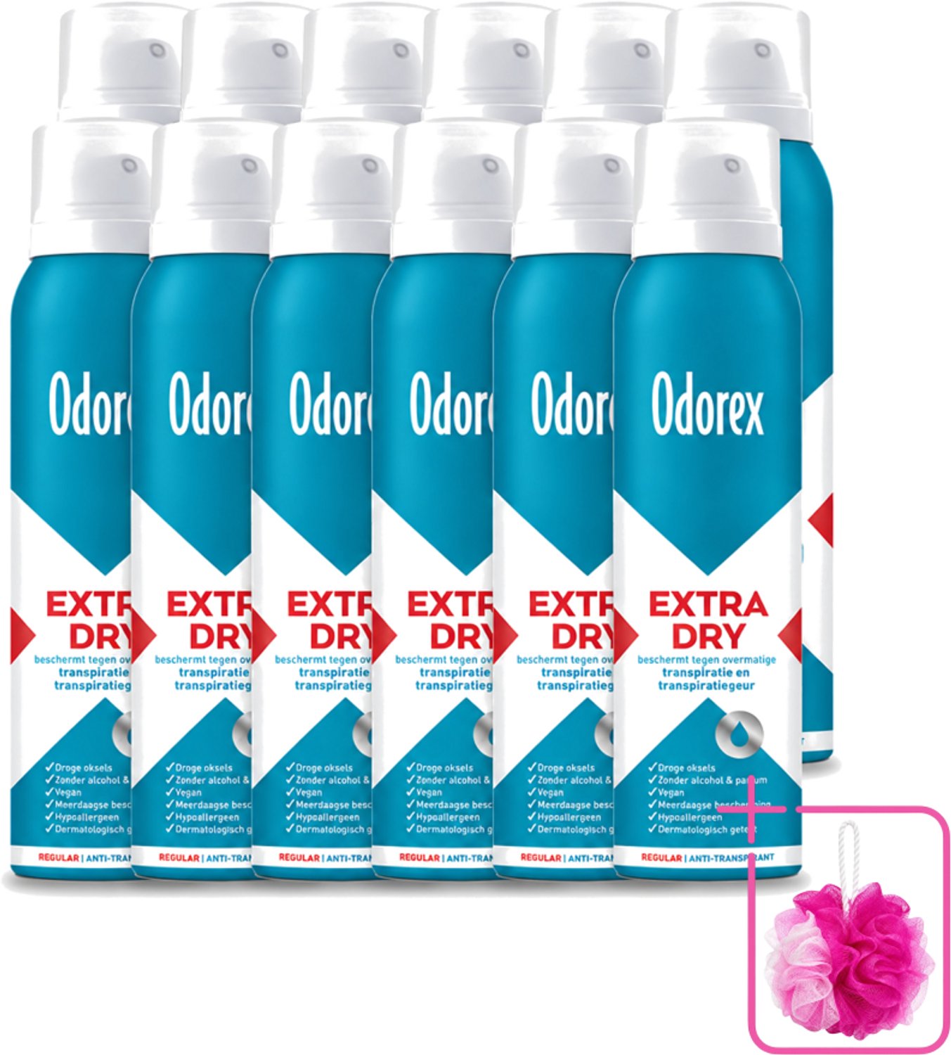 12 x Odorex – Anti-transpirant spray – Extra Dry Regular – 150 ml - Bulkverpakking - Antitranspirant - Deospray