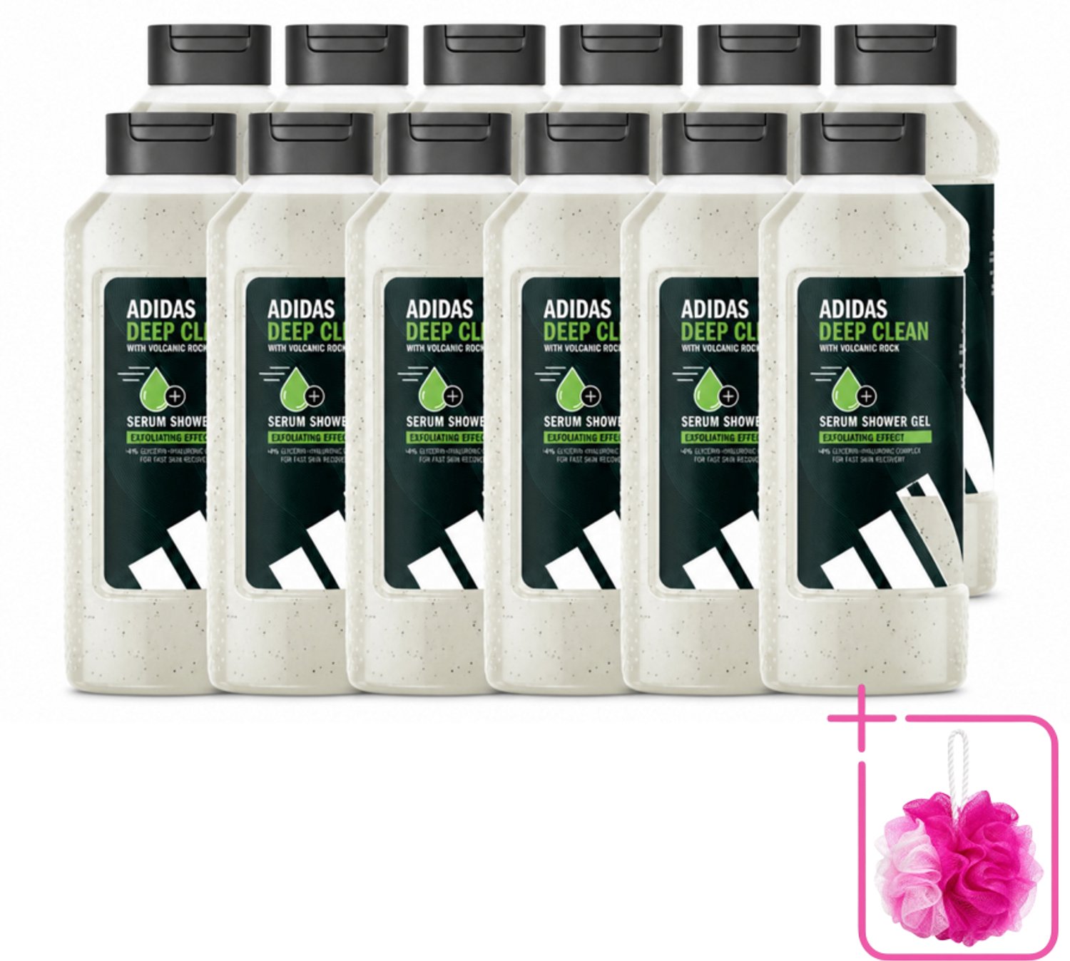 12 x Adidas – Douchegel – Active Skin & Mind Deep Clean – 400 ml - Bulkverpakking - Douchegel - Douchemop - Reinigen na training