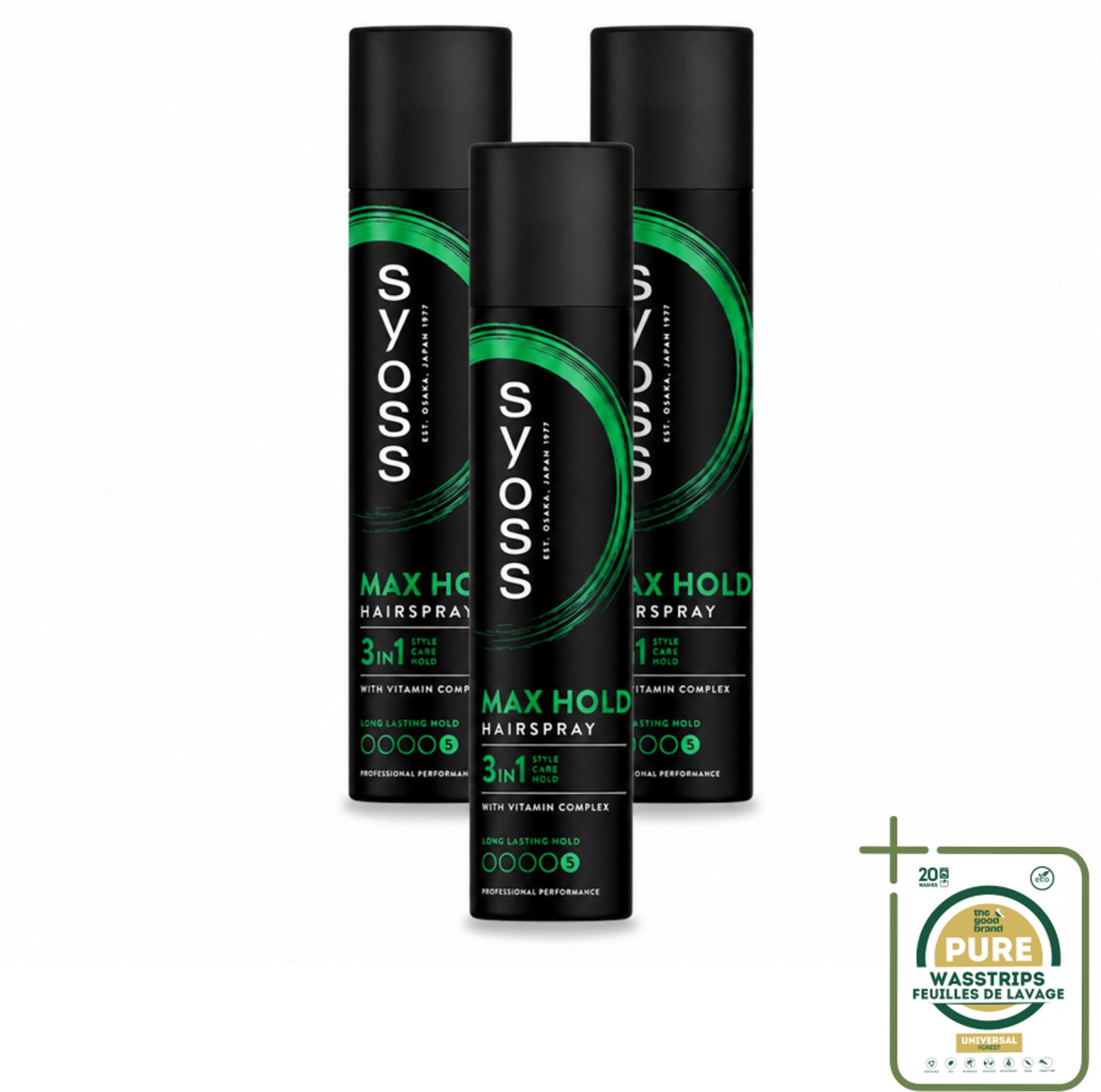 3 x Syoss - Max Hold - Haarspray - 300 ml - Wasstrips - Haarspray - Haarlak - Styling - Haartype - Haarverzorging