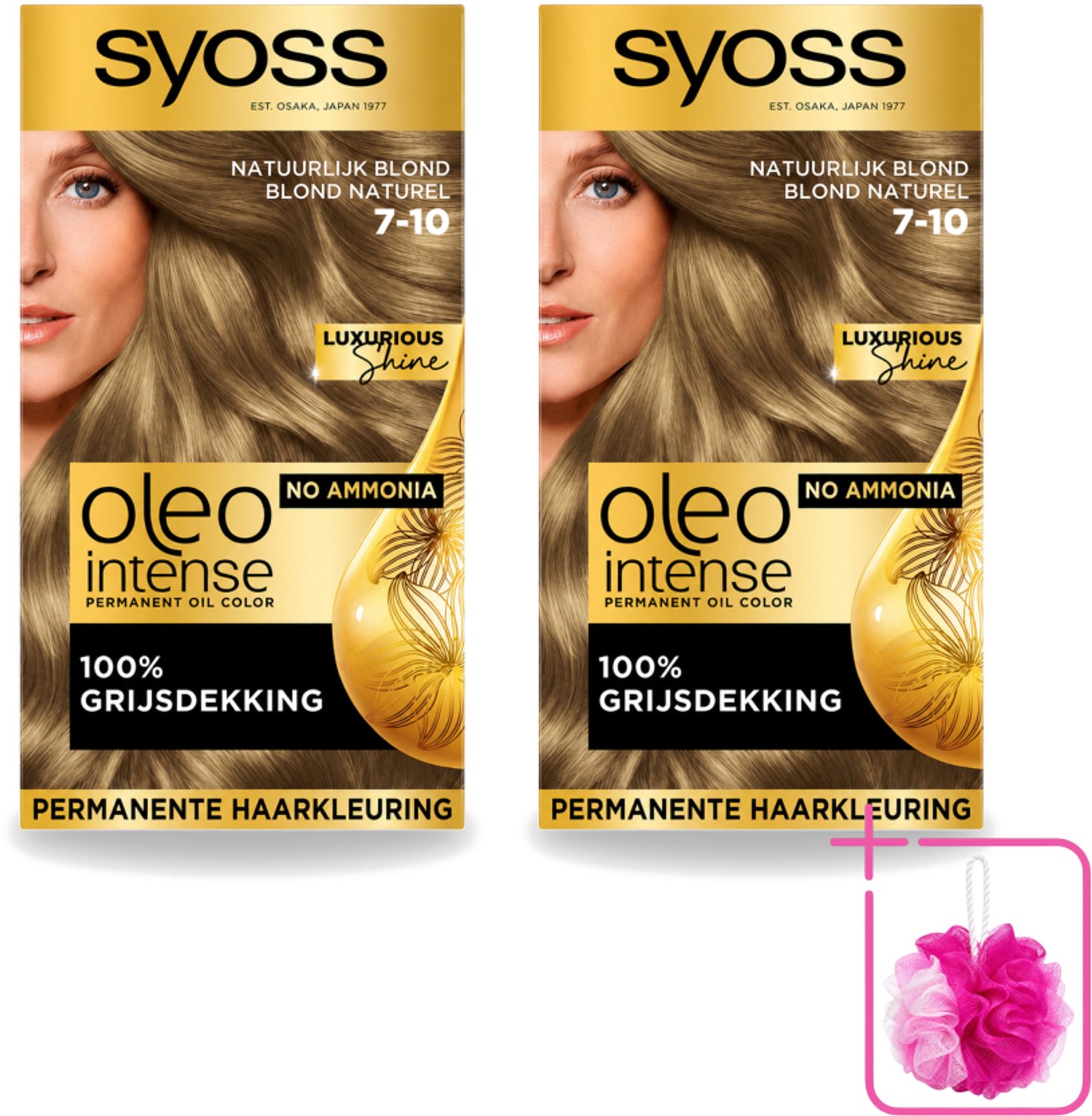 2 x SYOSS - Oleo Intense 7-10 - Haarverf - Permanente Haarkleuring - Natuurlijk blond - Langdurige Kleur - Bulkverpakking - Natuurlijk blond - Douchemop - Permanente haarkleuring