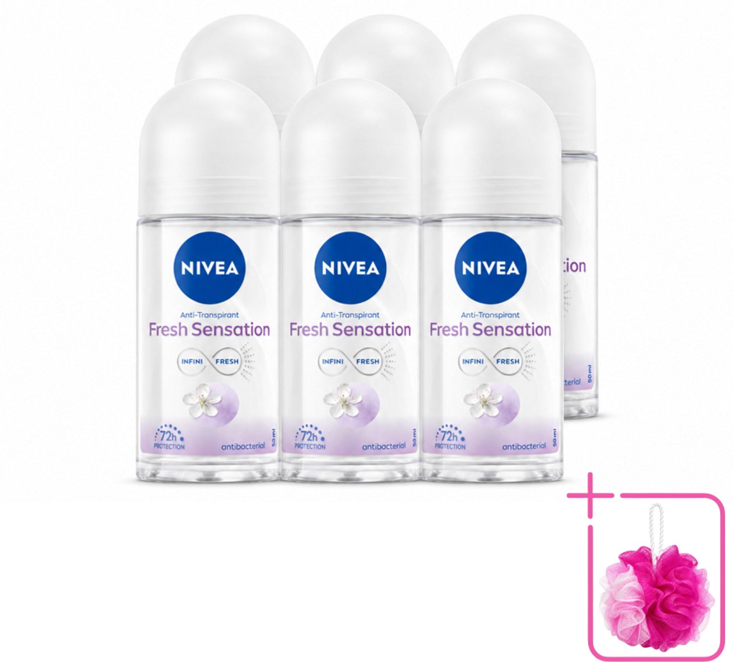 6 x NIVEA - Deodorant Roller - Frisse Sensatie - 72 Uur Anti-Transpirant - 50 ml - Bulkverpakking - Deodorant - Anti-transpirant