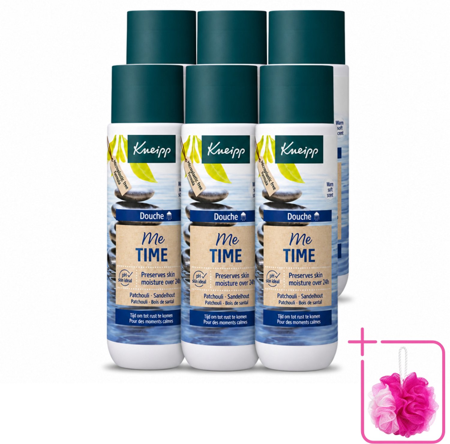 6 x Kneipp - Douchegel - Me-Time - 200 ml - Bulkverpakking - Douchegel - Douchemop - Ontspanning
