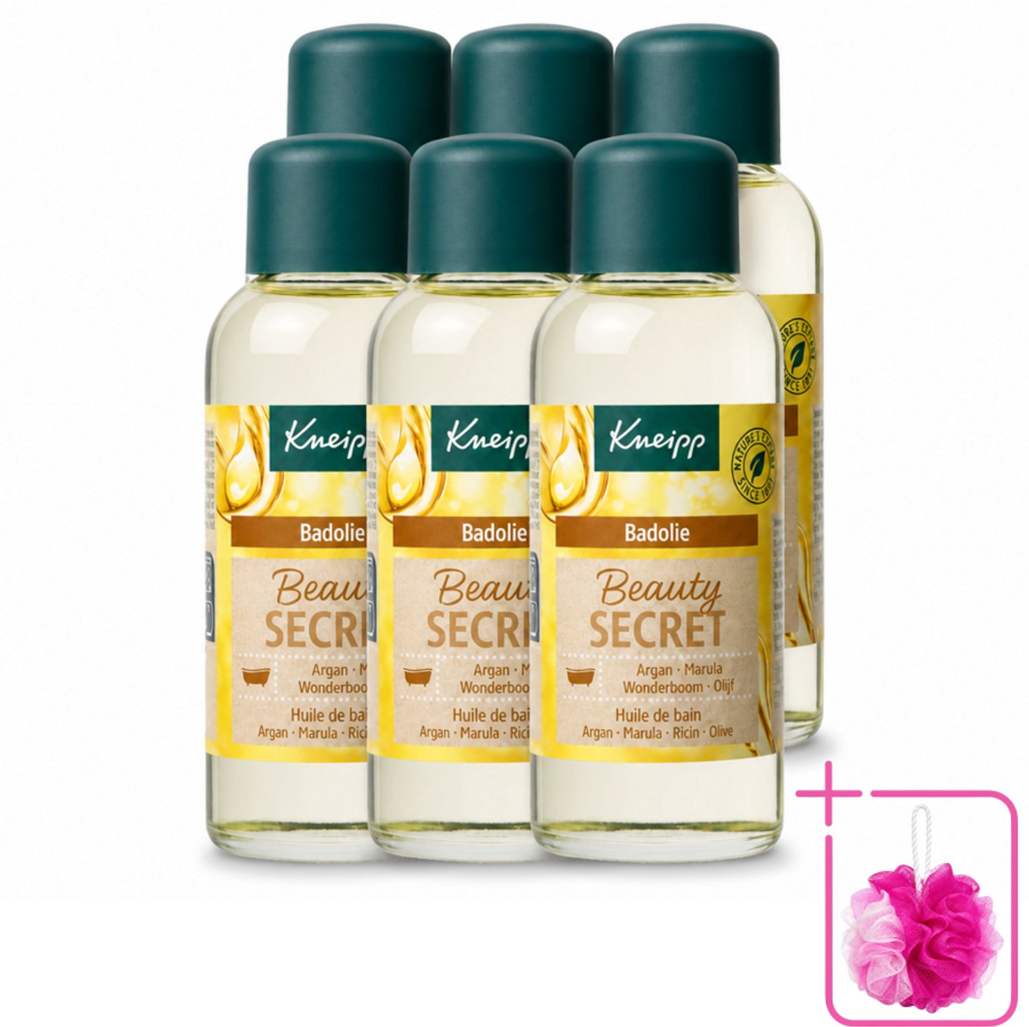 6 x Kneipp - Badolie - Beauty Secret - Voor alle huidtypen - 100 ml - Bulkverpakking - Badolie - Douchemop - Huidverzorging