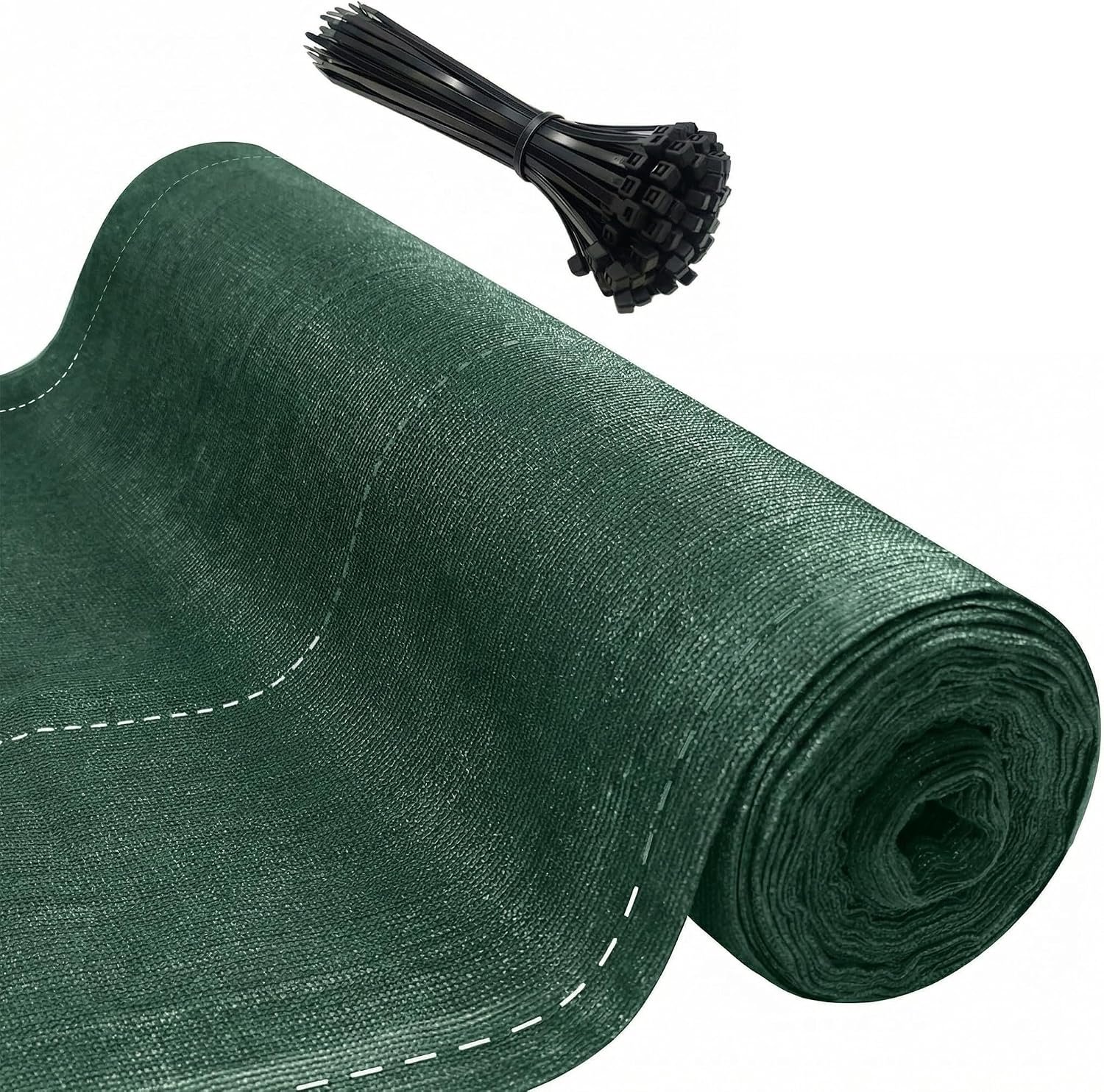 Inkijkwerend hek, 1,5 x 10 m, HDPE, 150 g/m², inkijkbescherming, uv-en winddicht, ademend, met ogen en kabelbinders, inkijkbescherming, voor tuin en balkon, groen