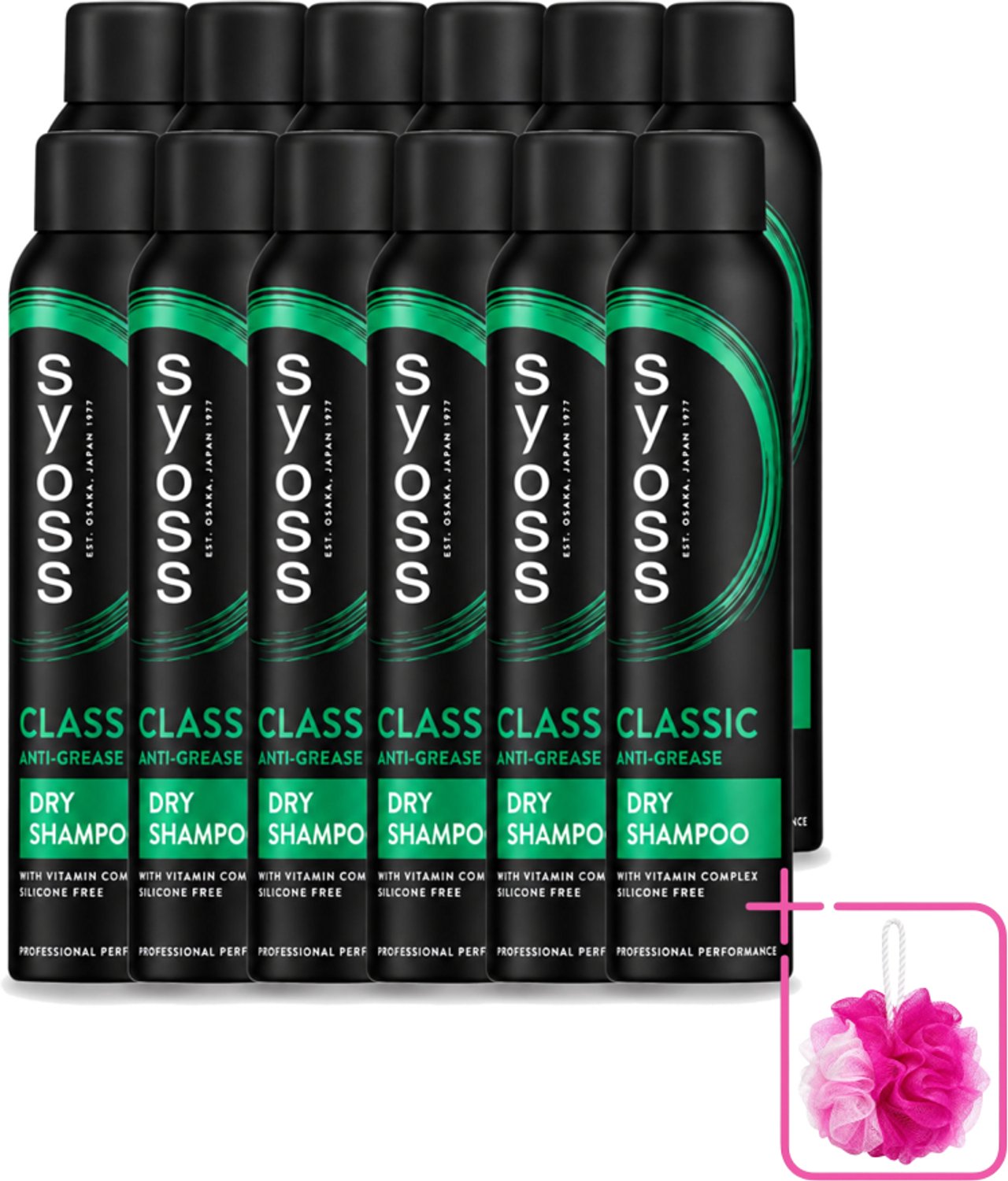 12 x SYOSS - AntiGrease Droogshampoo - Shampoo - Langdurige Styling - 200ml - Bulkverpakking - Droogshampoo - Douchemop - Vetvrij haar