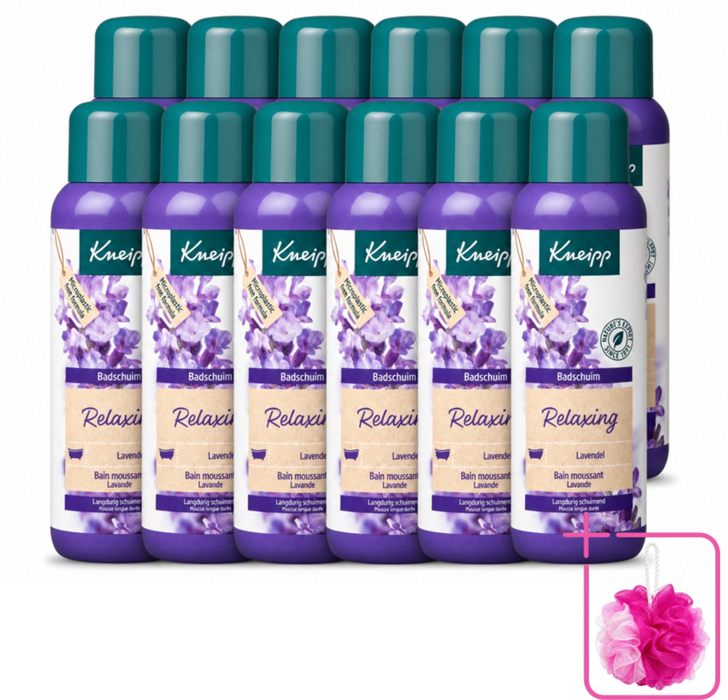 12 x Kneipp - Badschuim - Lavendel - Bloemige geur - 400 ml - Bulkverpakking - Badshuim - Douchemop - Ontspanning