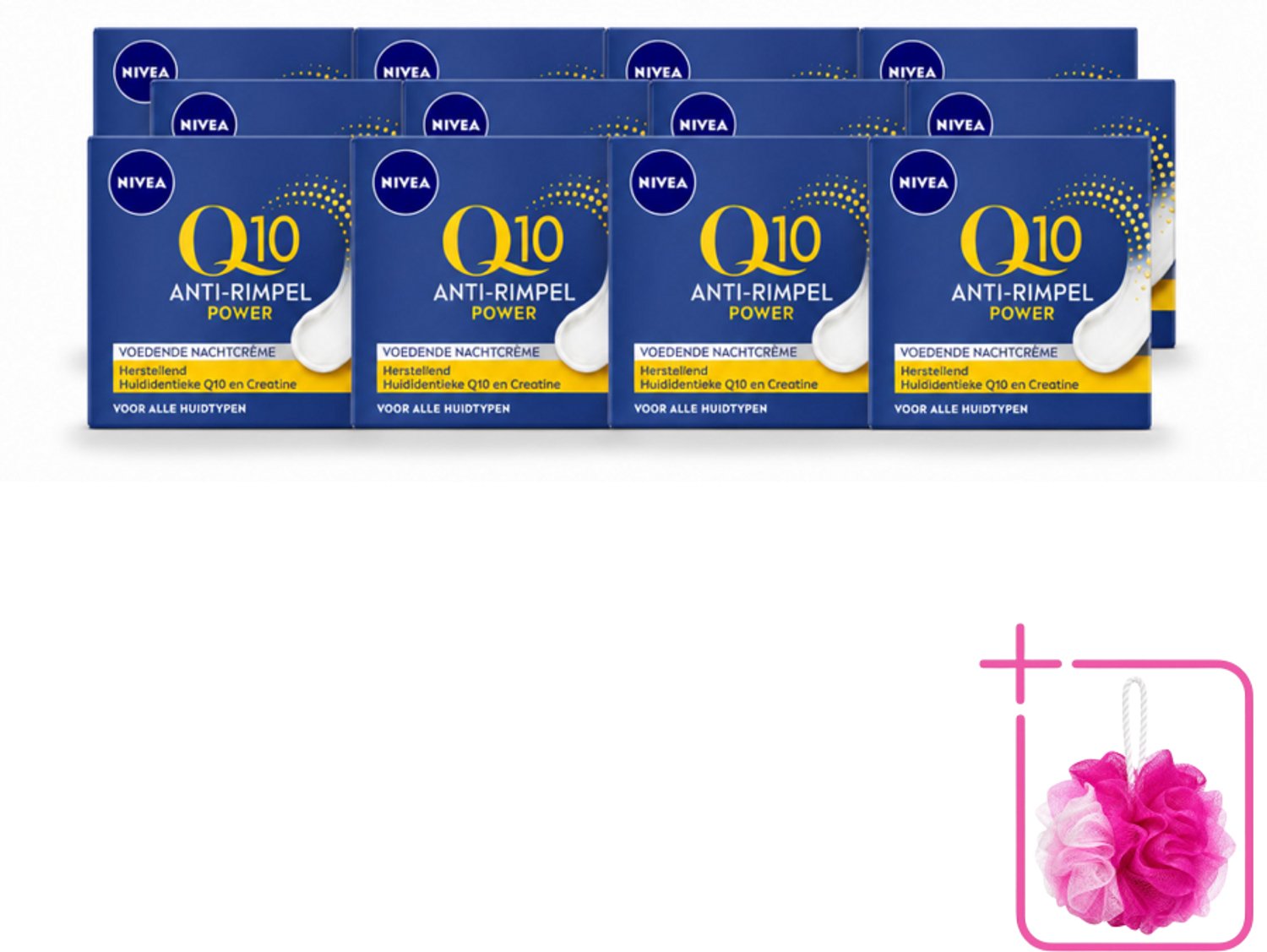 12 x NIVEA - Nachtcrème - Q10 POWER Anti-Rimpel - Voor alle huidtypen - Met Q10 & Creatine - 50 ml - Bulkverpakking - Anti-rimpel crème - Nachtcrème
