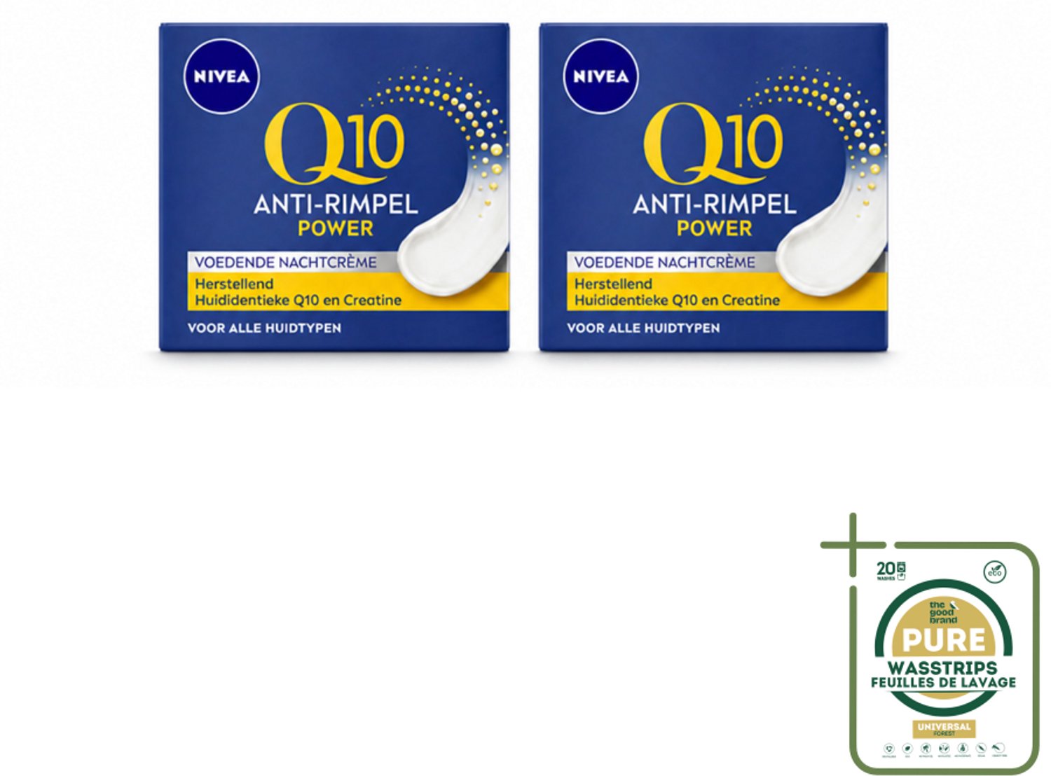2 x NIVEA - Nachtcrème - Q10 POWER Anti-Rimpel - Voor alle huidtypen - Met Q10 & Creatine - 50 ml - Wasstrips - Anti-rimpel Crème - Nachtcrème Voor Rimpels - Q10 Crème - Crème Voor Huidverzorging - Crème Voor Rimpels En Lijntjes